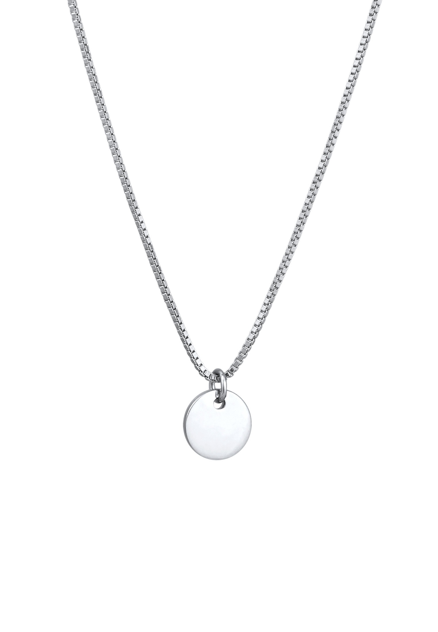 Elli Kette mit Anhänger »Halskette Plättchen Anhänger Matt 925 Sterling Silber«