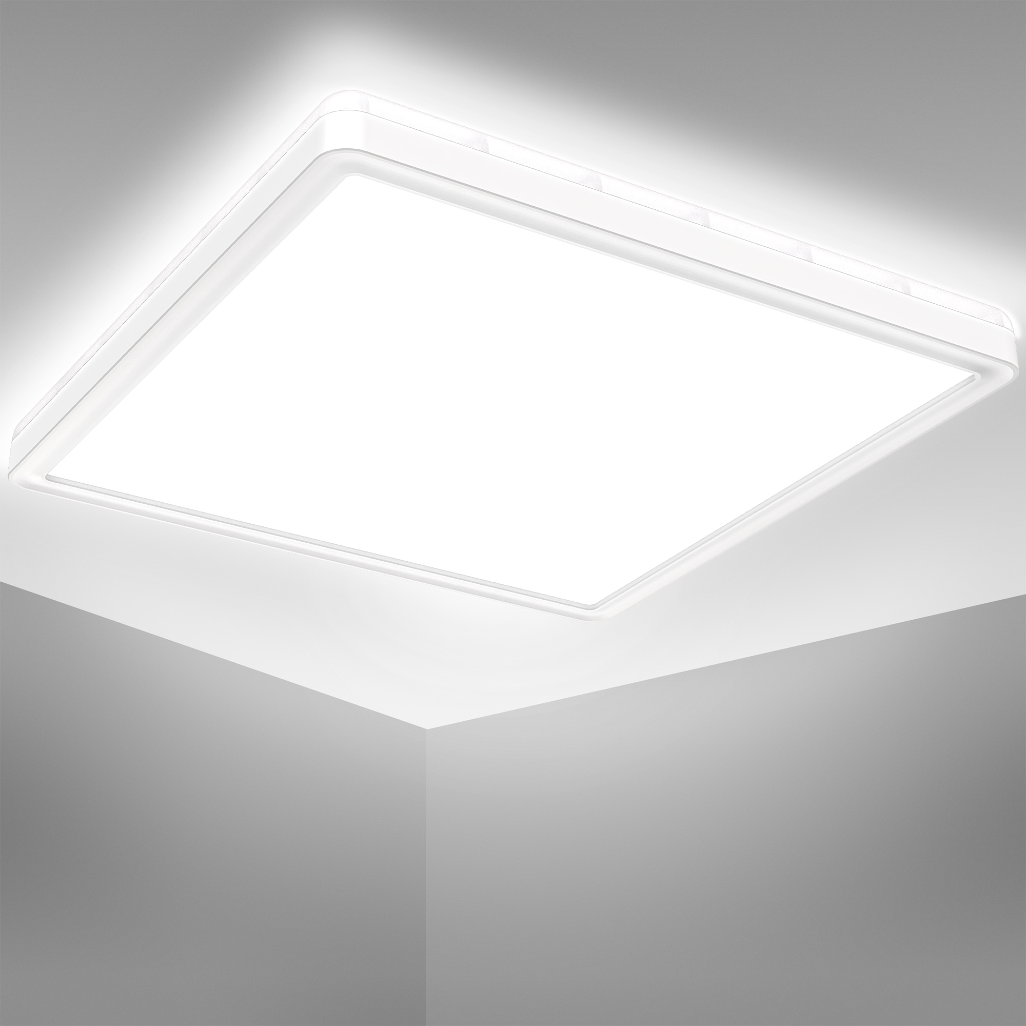 B.K.Licht LED Deckenleuchte »LED Bad-Deckenlampe, mit Backlight, Ultraflach«, 1 flammig, Leuchtmittel LED-Modul | LED fest integriert, Indirektes Licht, 18W, 4.000K, 2400Lm, IP44, L:29cm