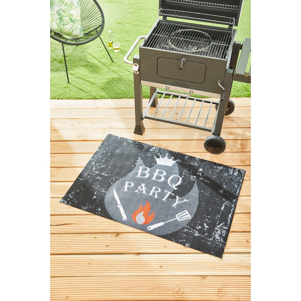 Andiamo Fußmatte »BBQ Party - Grillmatte«, rechteckig, Schmutzfangmatte, Grillmatte bzw. Grillunterlage ideal als Bodenschutz