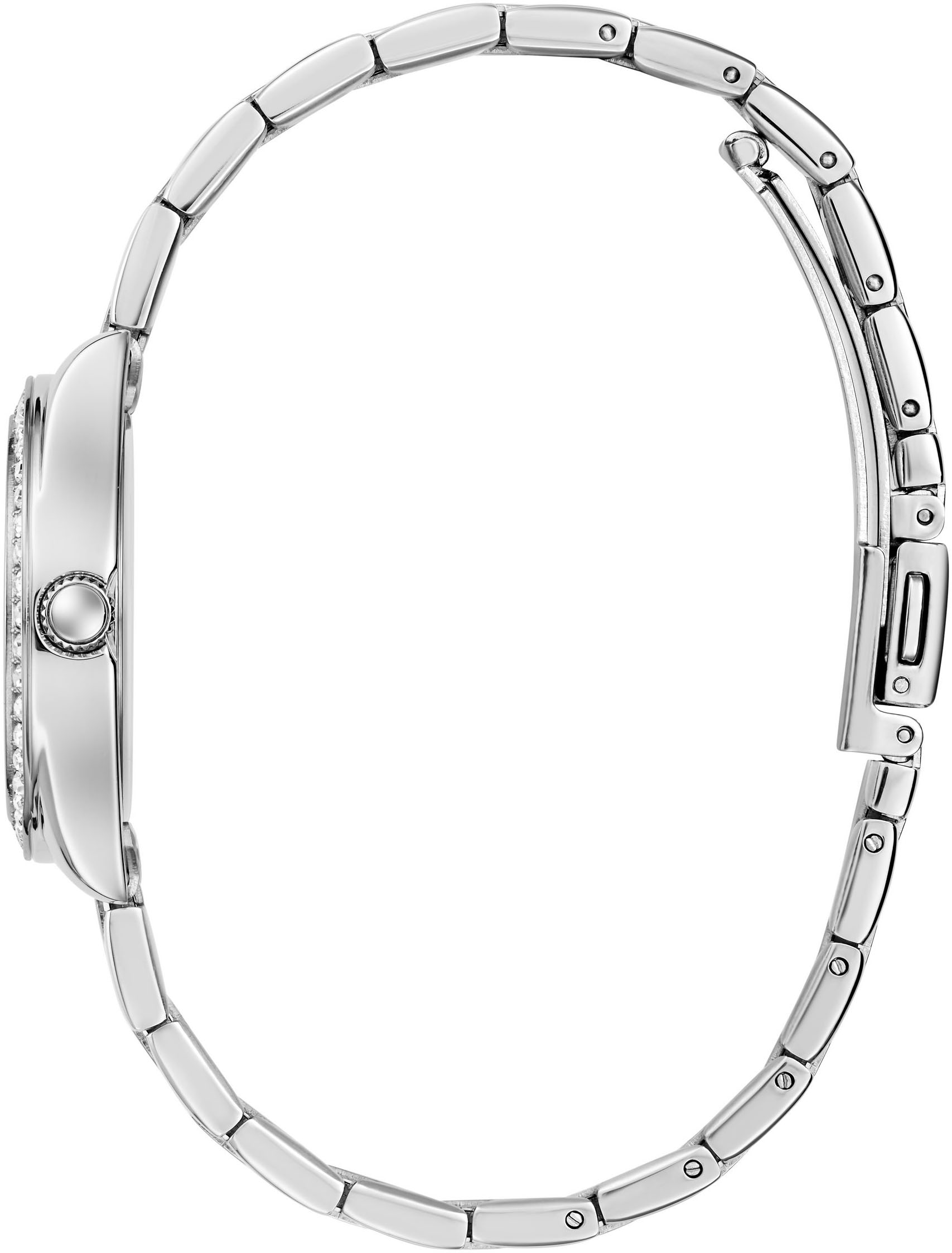 Guess Quarzuhr »MINI LUNA« Armbanduhr, Damenuhr, Edelstahlarmband