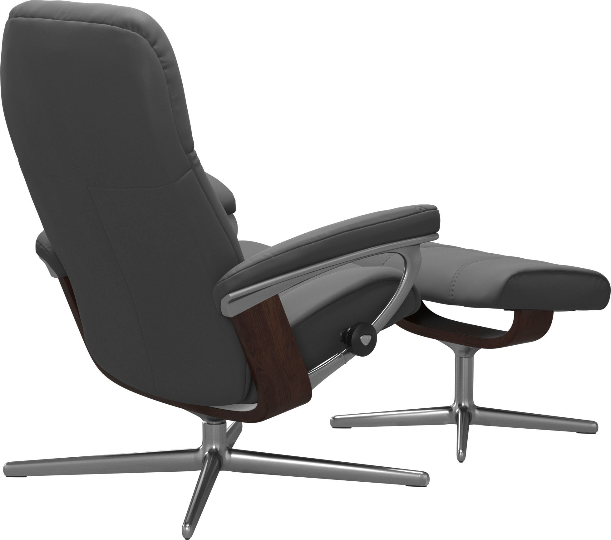 Stressless® Relaxsessel »Consul«, (Set, Relaxsessel mit Hocker), mit Hocker, mit Cross Base, Größe S, M & L, Holzakzent Braun