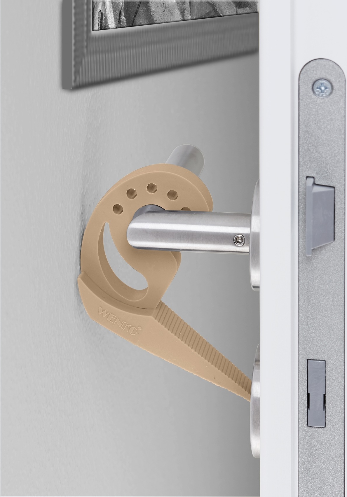WENKO Fensterstopper »Modell Multi-STOP® Beige«, (Set, 4 St.), Türkeil & Klemmschutz, Türstopper aus Kunststoff