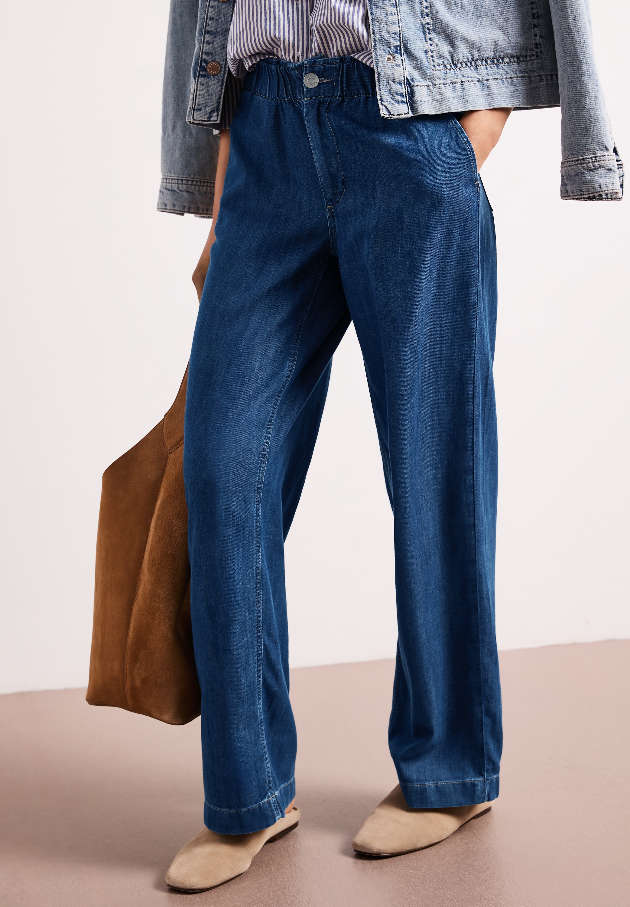 STREET ONE Weite Jeans »Style Emee« mit Paperbag-Bund