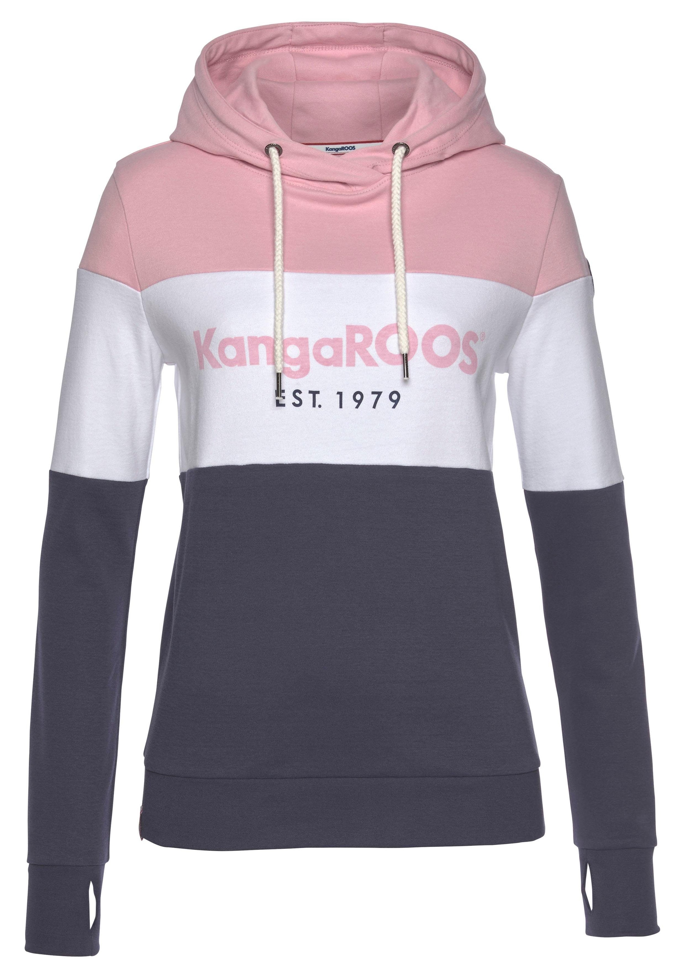 KangaROOS Hoodie, Langarm mit Daumenlöchern, figurumspielend