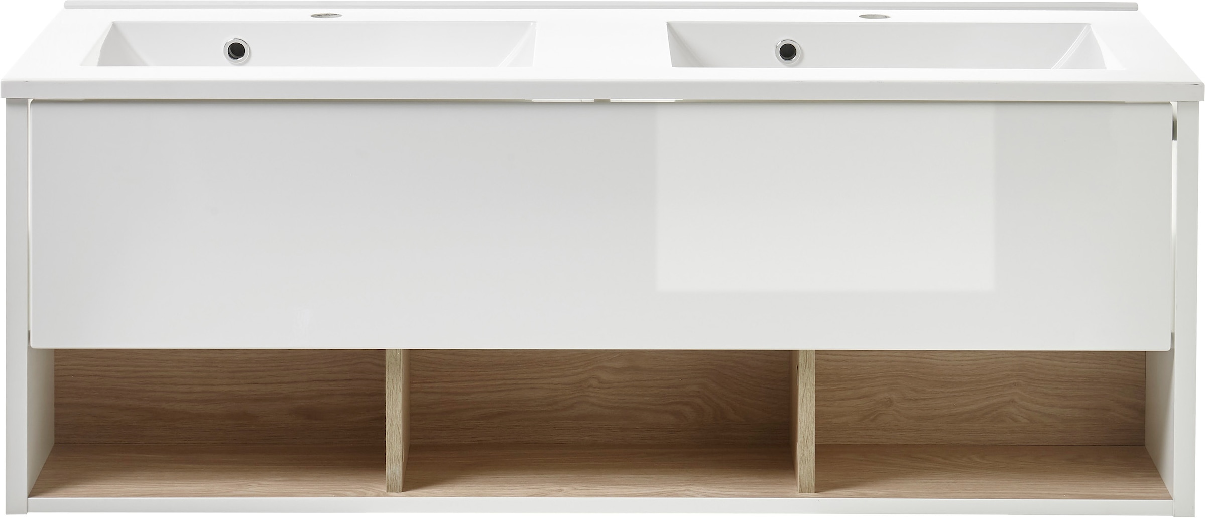 Places of Style Badmöbel-Set »Studio Line, Bad im modernen Design, 2-teiliges Badezimmer«, (2 St.), Waschtisch und Spiegel, in zwei Farben verfügbar, viel Stauraum