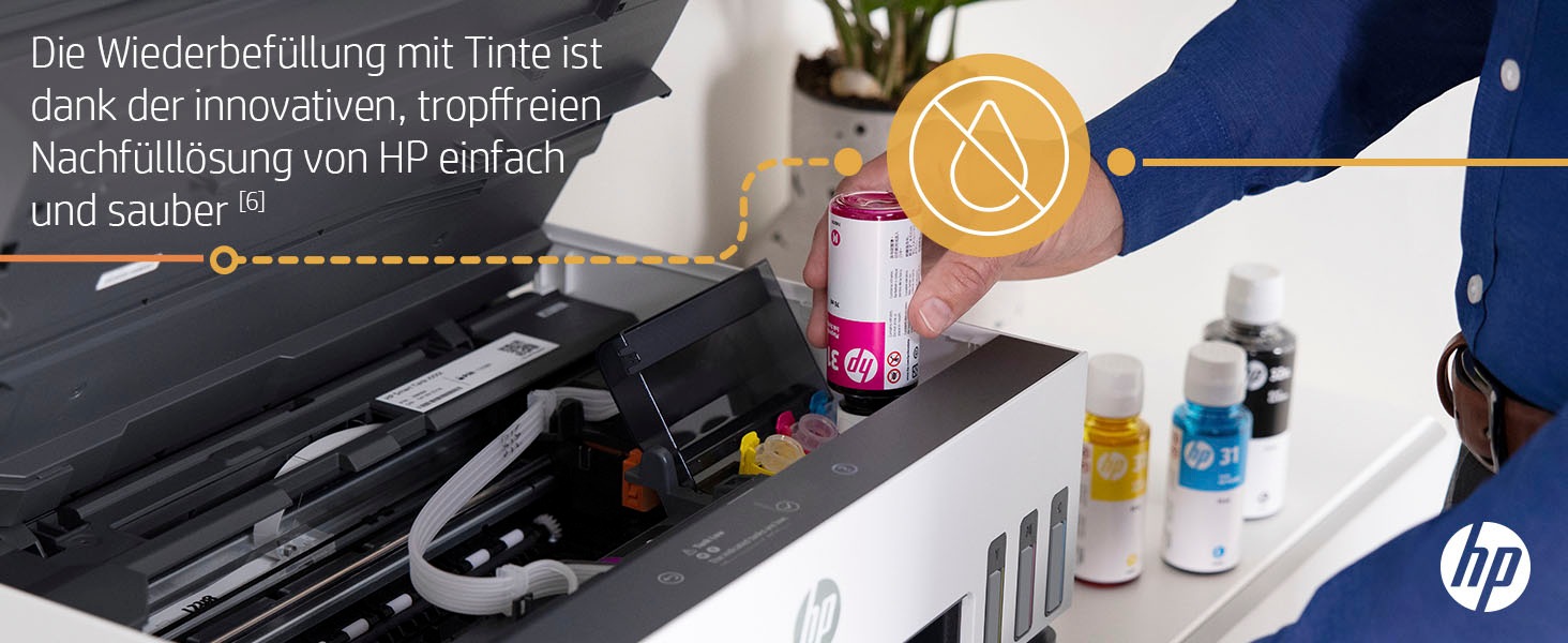 HP Multifunktionsdrucker »Smart Tank 7605«, Ohne Patronen, kompromisslos und bis 3 Jahre Tinte im Lieferumfang.