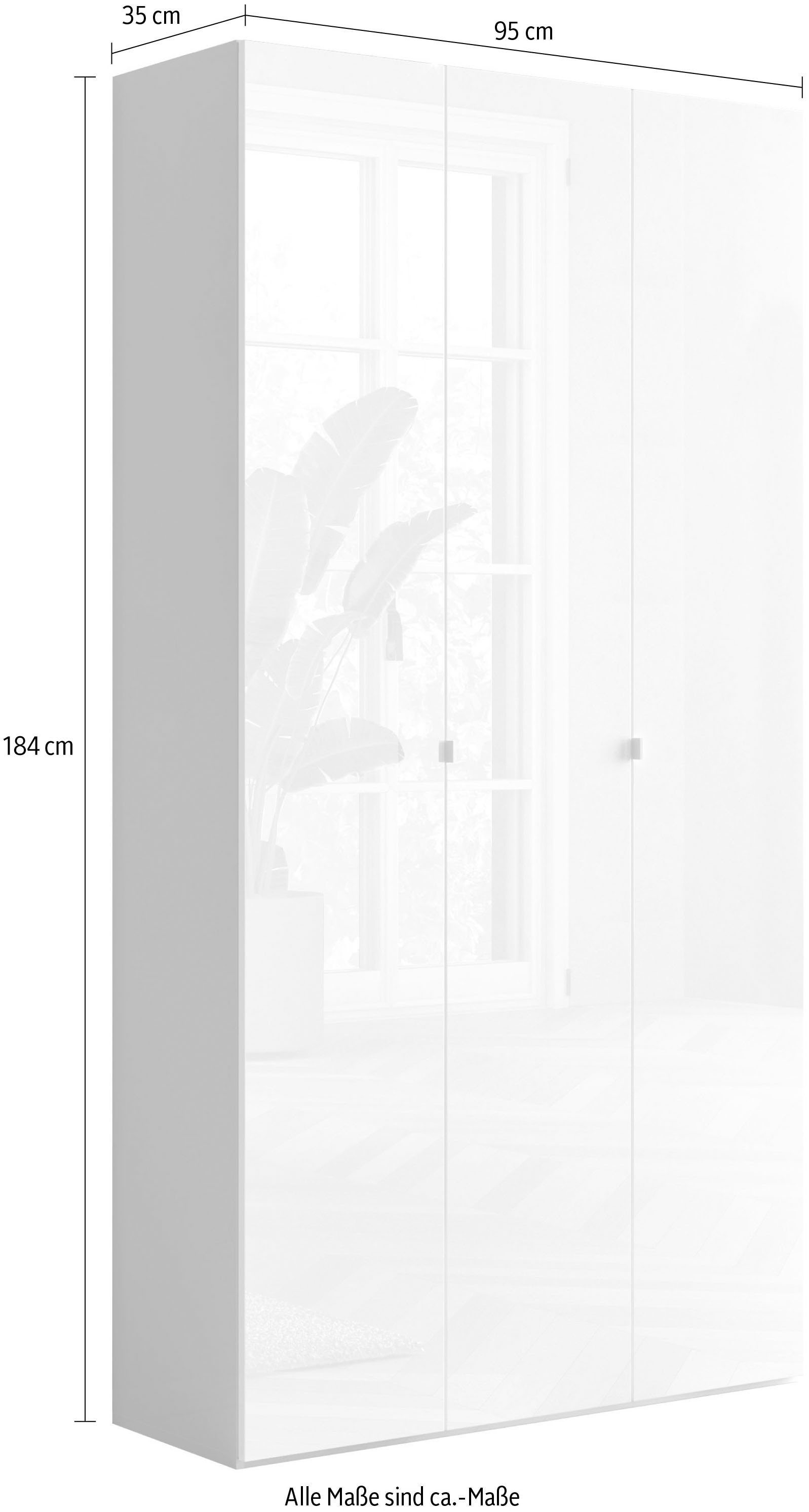 INOSIGN Schuhschrank »SMILE Breite 95 cm, Höhe 184 cm, Schuhregal mit 7 Ebenen,«, Schuhkommode in Weiss Hochglanz Lack