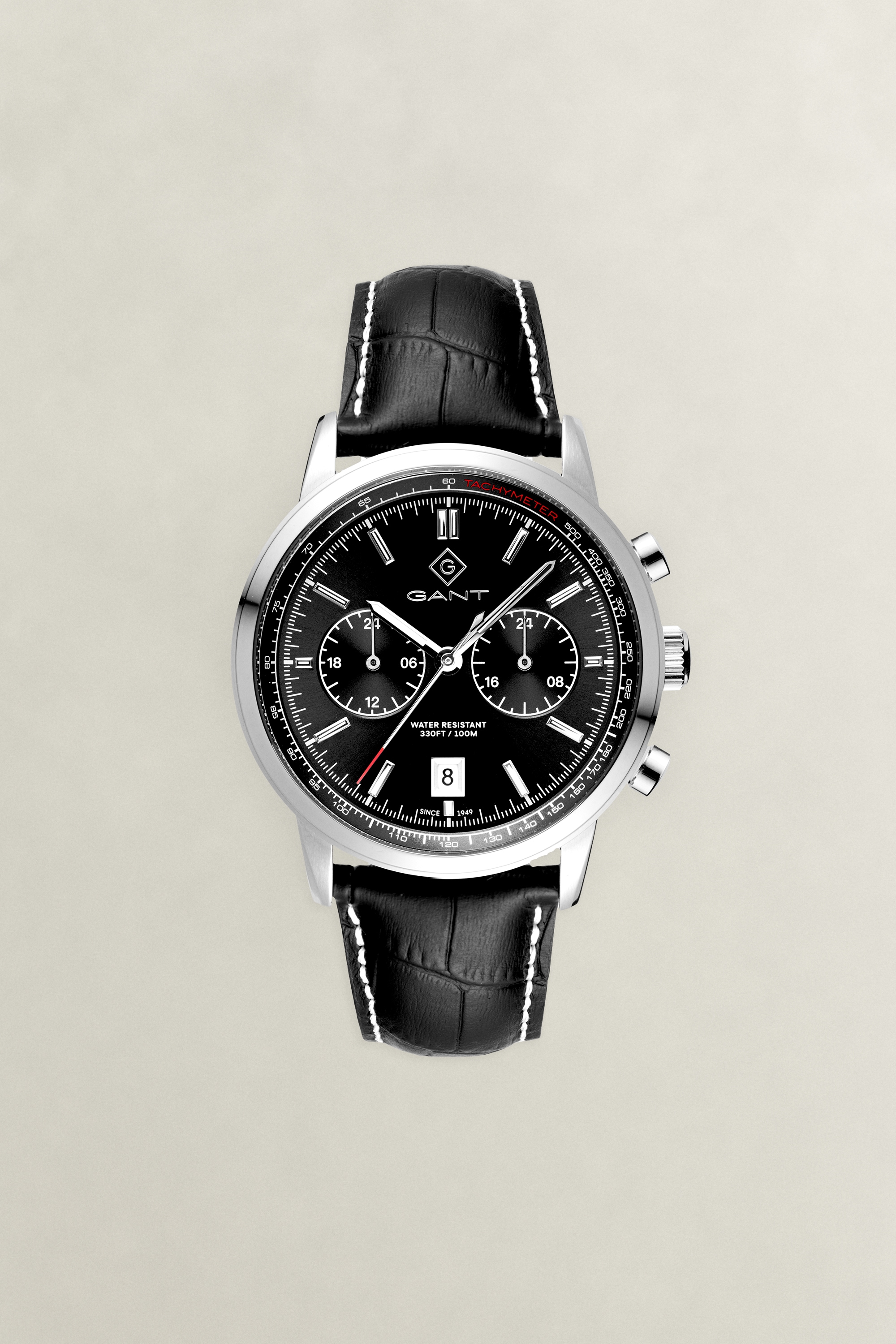 Gant Quarzuhr »Bergamo« Armbanduhr, Herrenuhr, Lederarmband, analog, Tag, Dualzeit