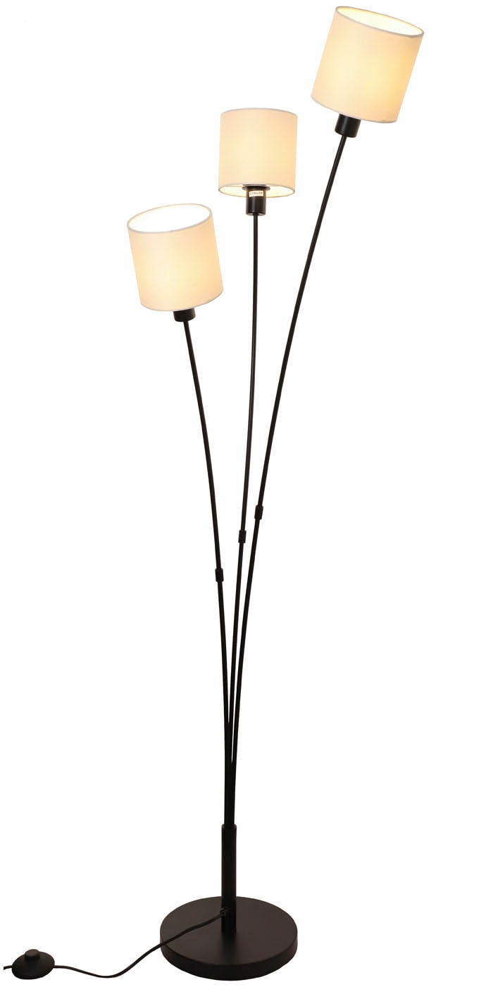 OTTO home Stehlampe »Avveline« E14 1 Stk. Stehlampe, 3-flammig mit Leinenschirmen, 148 cm hoch