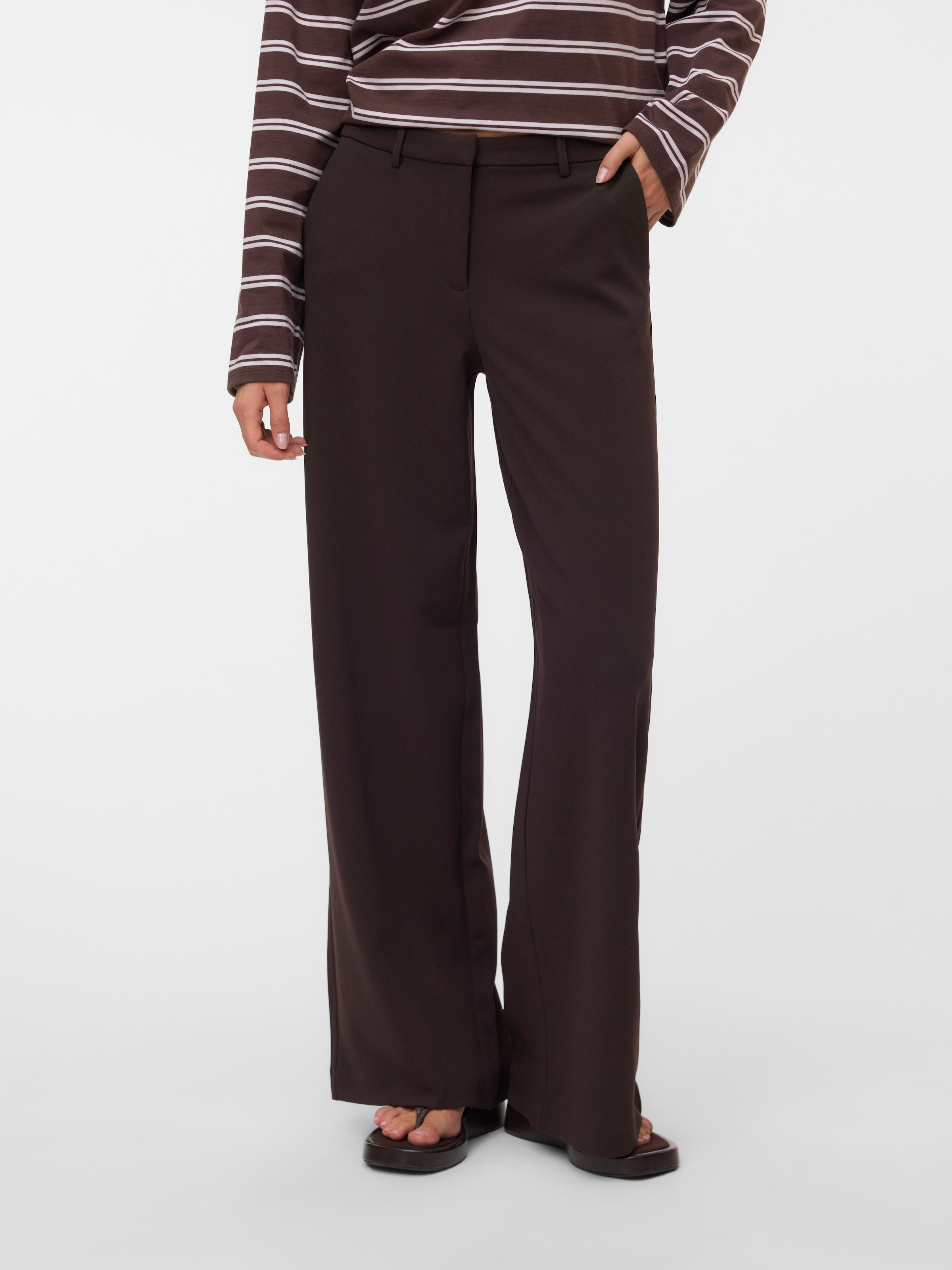Vero Moda Anzughose »VMZAMIRA MW WIDE PANT NOOS«  Materialmix, wide fit, regular waist