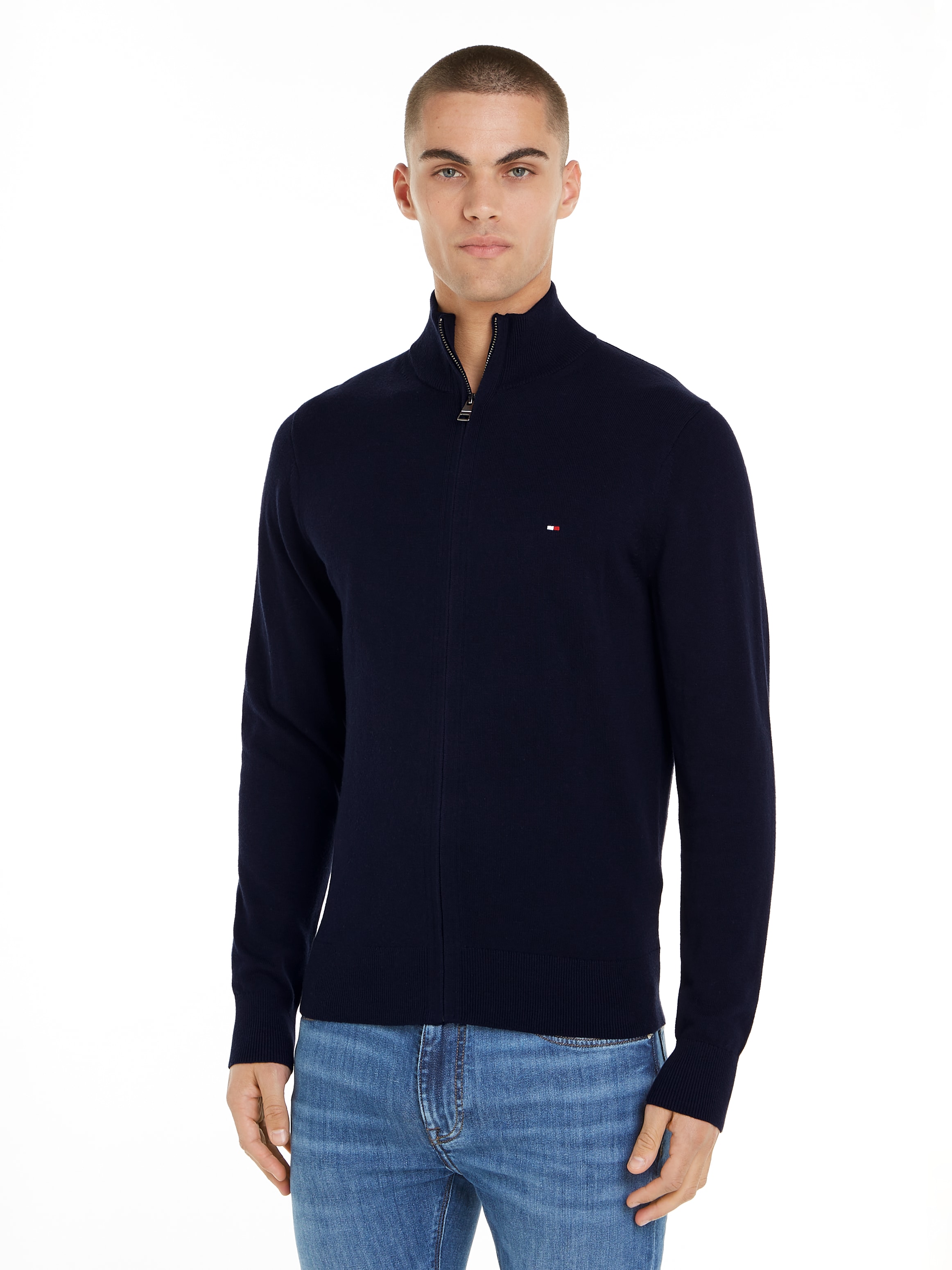 Tommy Hilfiger Cardigan »PIMA ORG CTN CASHMERE ZIP THRU«