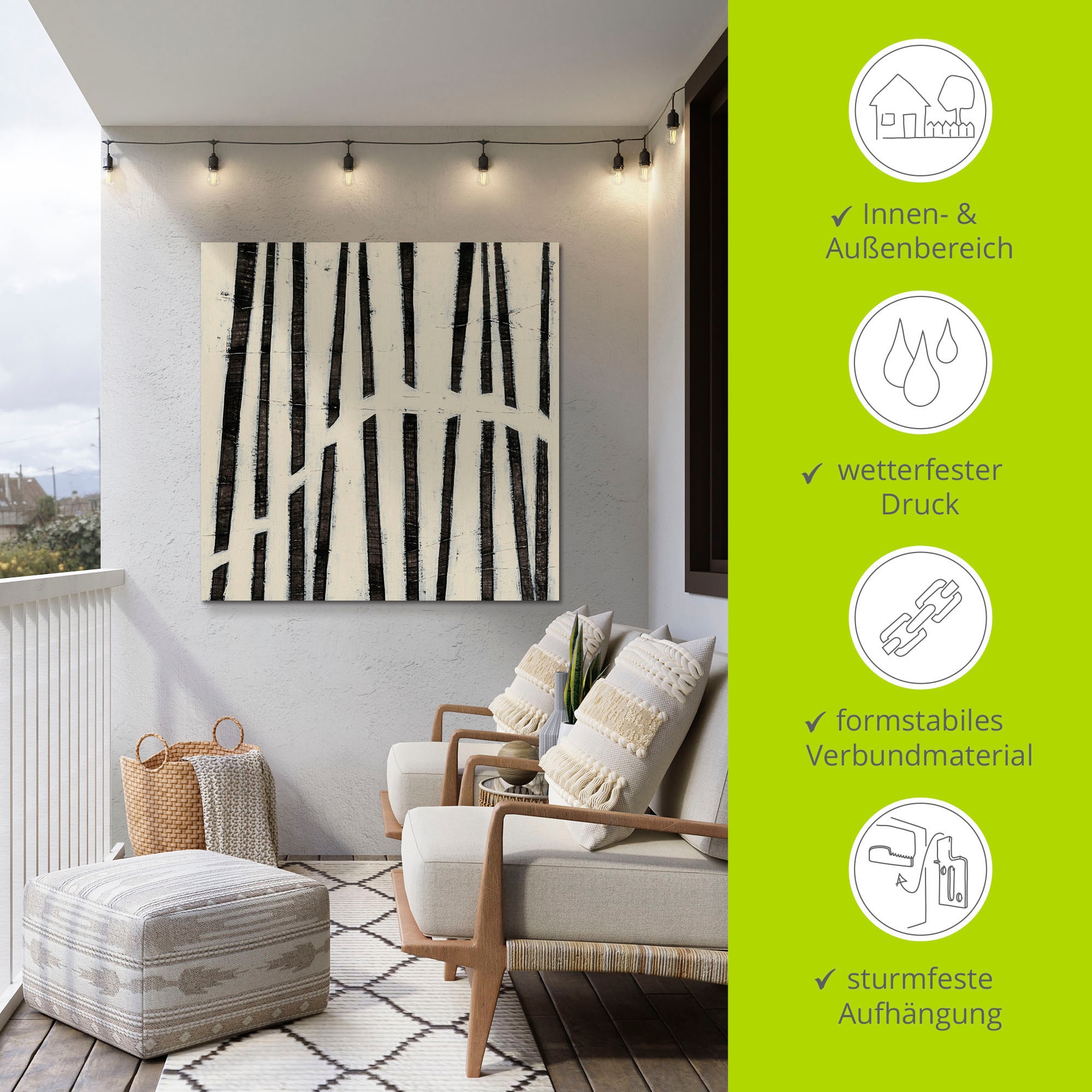 Artland Wandbild »Hieroglyph I«, Muster, (1 St.), als Alubild, Outdoorbild, Leinwandbild, Poster, Wandaufkleber