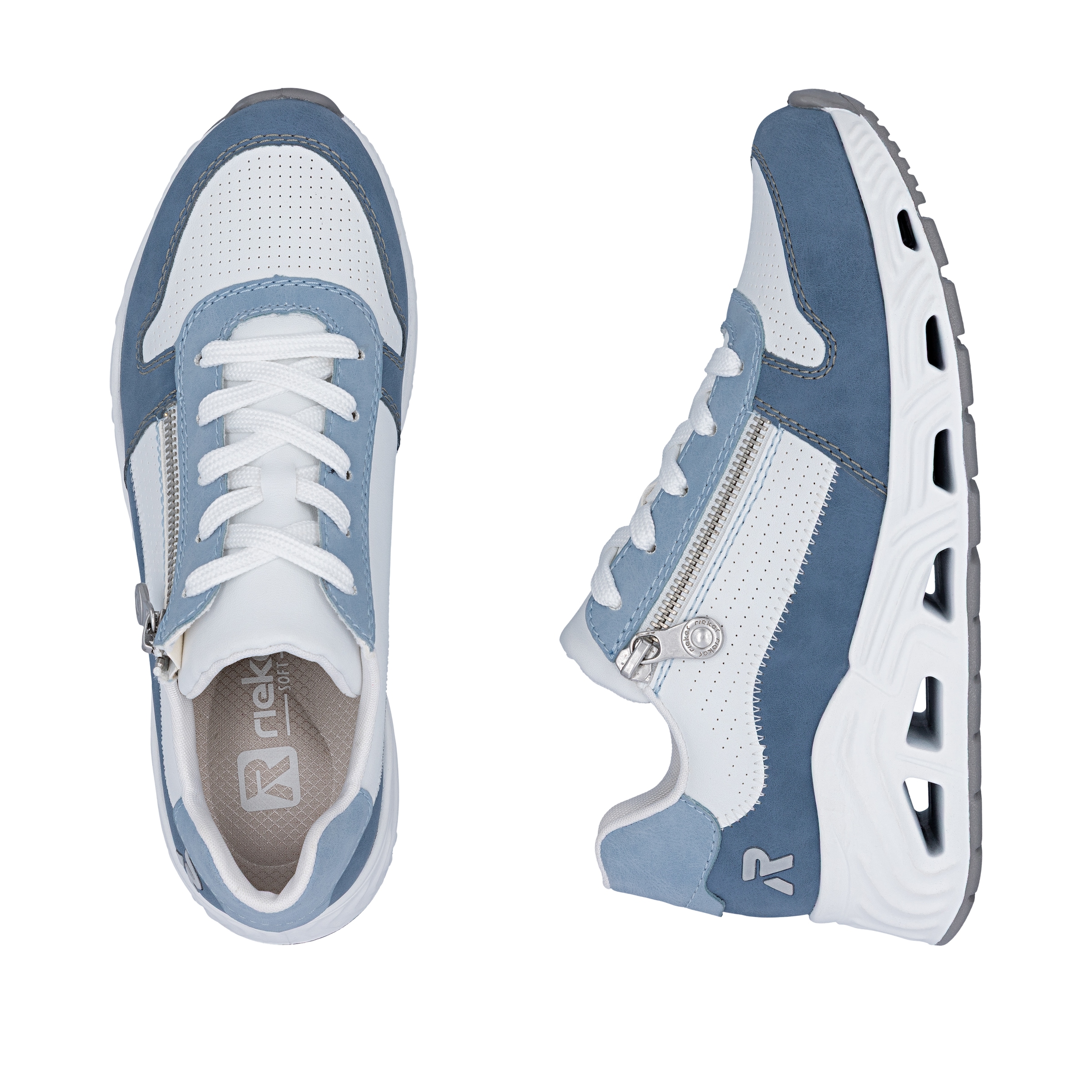 RIEKER Sport Keilsneaker  Schnürschuh, Halbschuh, Freizeitsneaker mit Reißverschluss