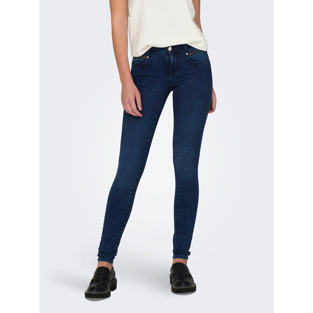 ONLY Skinny-fit-Jeans »ONLROYAL REG DOUB ZIP SKINNY DNM EXT«