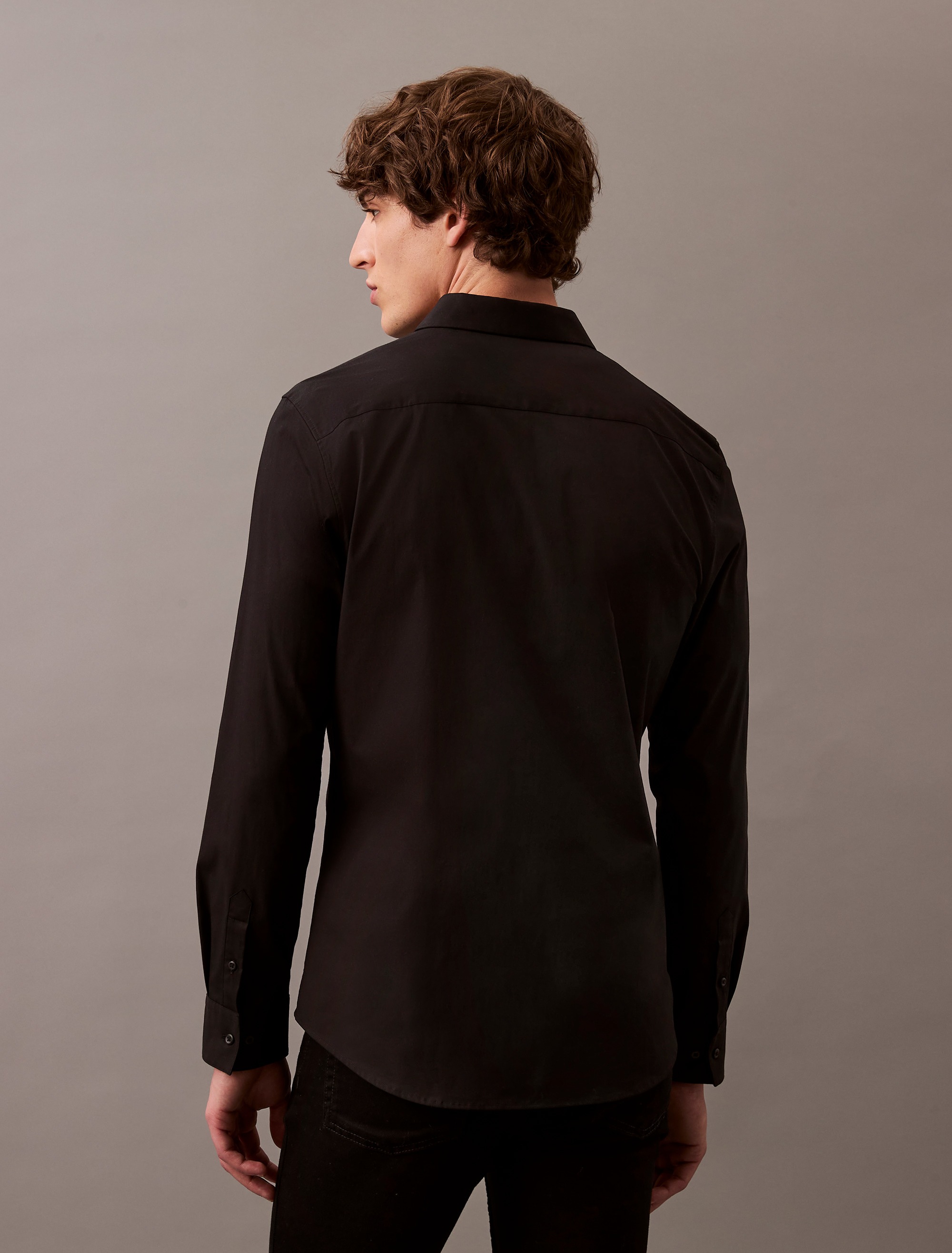 Calvin Klein Langarmhemd »LONG SLEEVE SOLID STRETCH SLIM SHIRT«, in Unifarbe