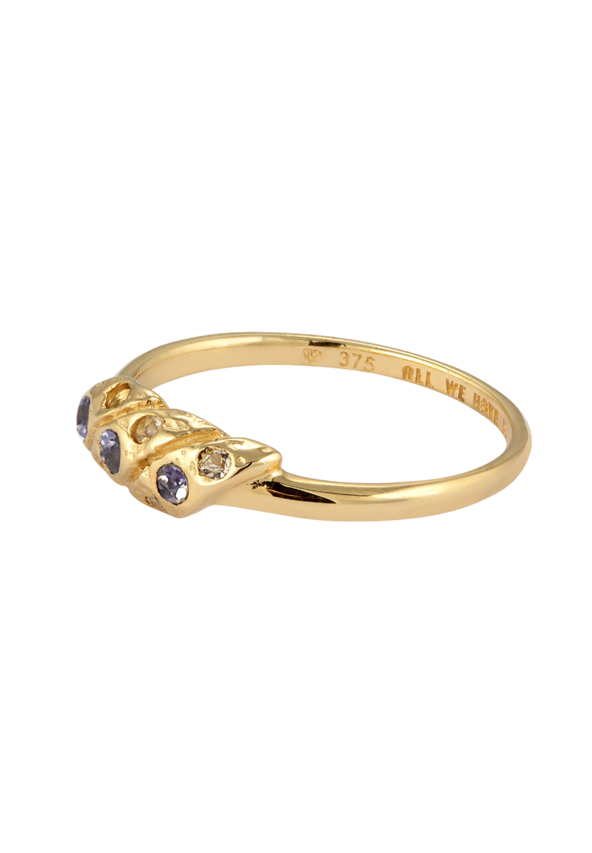 HAZE & GLORY Silberring »Ring Mondstein Lolith 375 Gelbgold - REEF Ring«