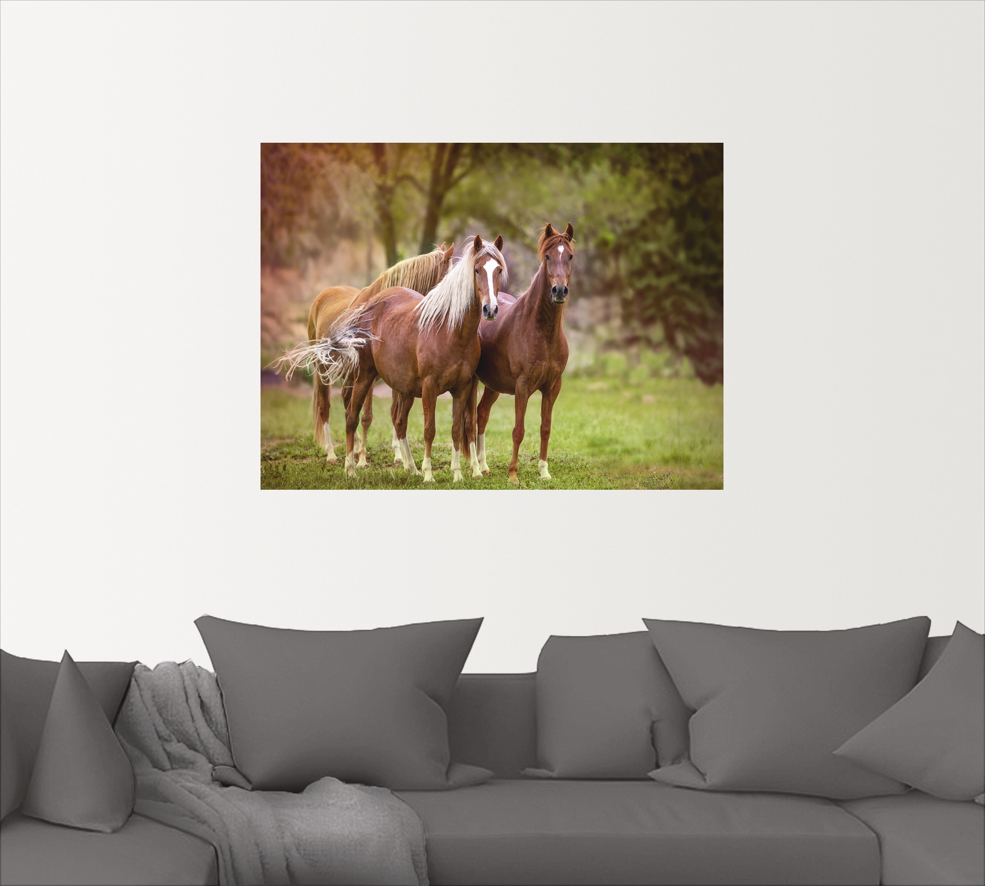 Artland Wandbild »Pferde in den Feldern I«, Haustiere, (1 St.), als Leinwandbild, Poster, Wandaufkleber in verschied. Größen