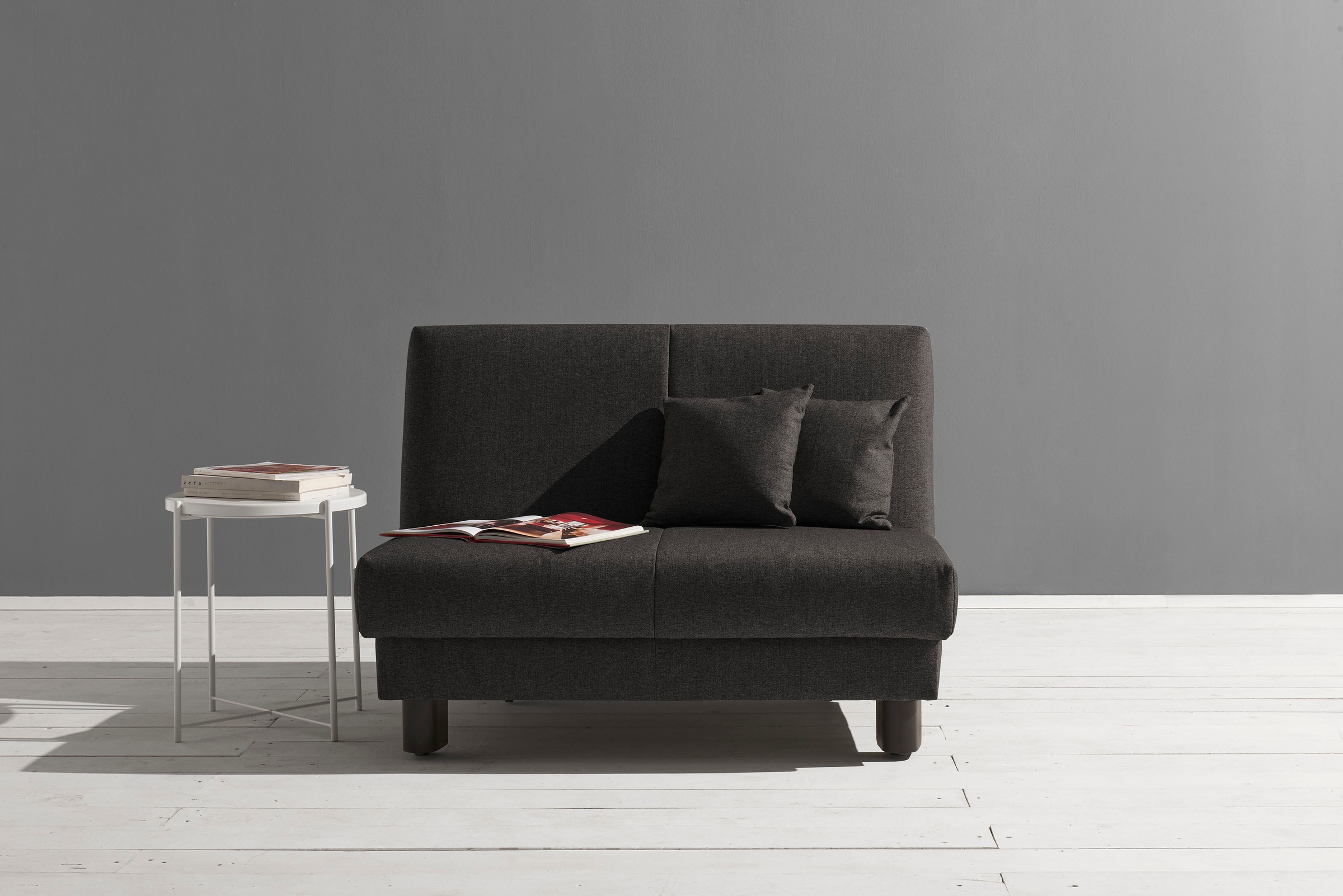 ell + ell Schlafsofa »Enny«, Liegefläche Breite 120 oder 140 cm, Liegehöhe 45 cm, Füße schwarz
