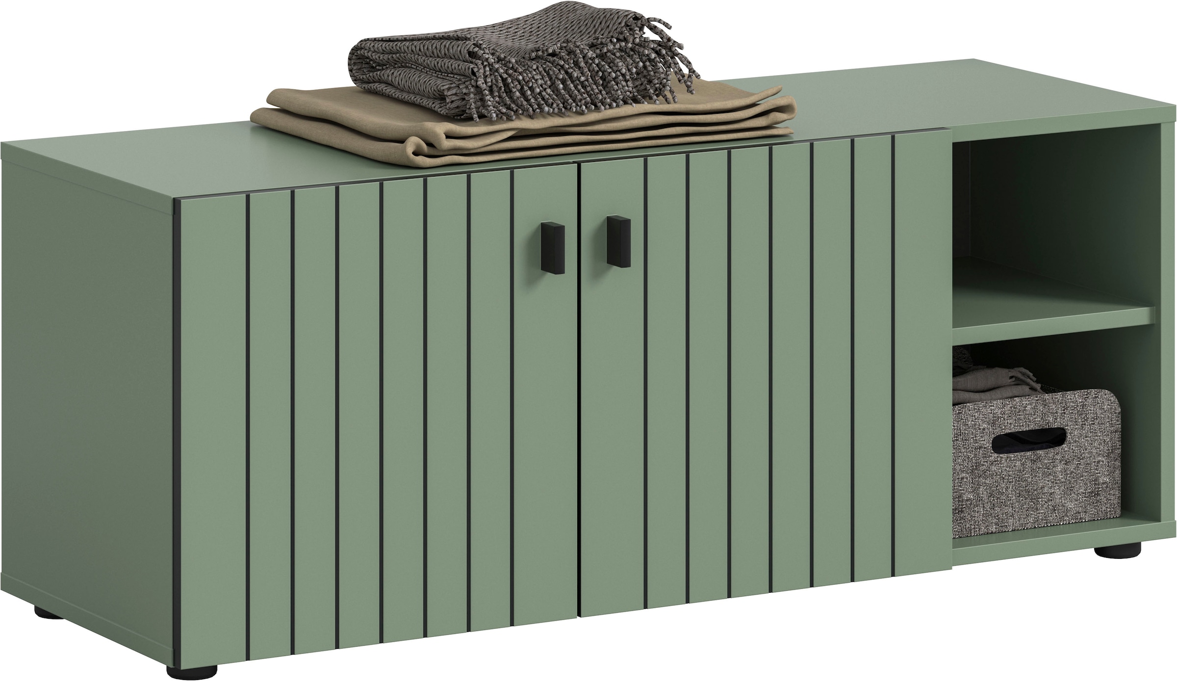 INOSIGN Sitzbank »TATIO, 106x43x37 cm, 2 Türen, 2 offene Fächer« Sitzbank und Sitzkissen, 