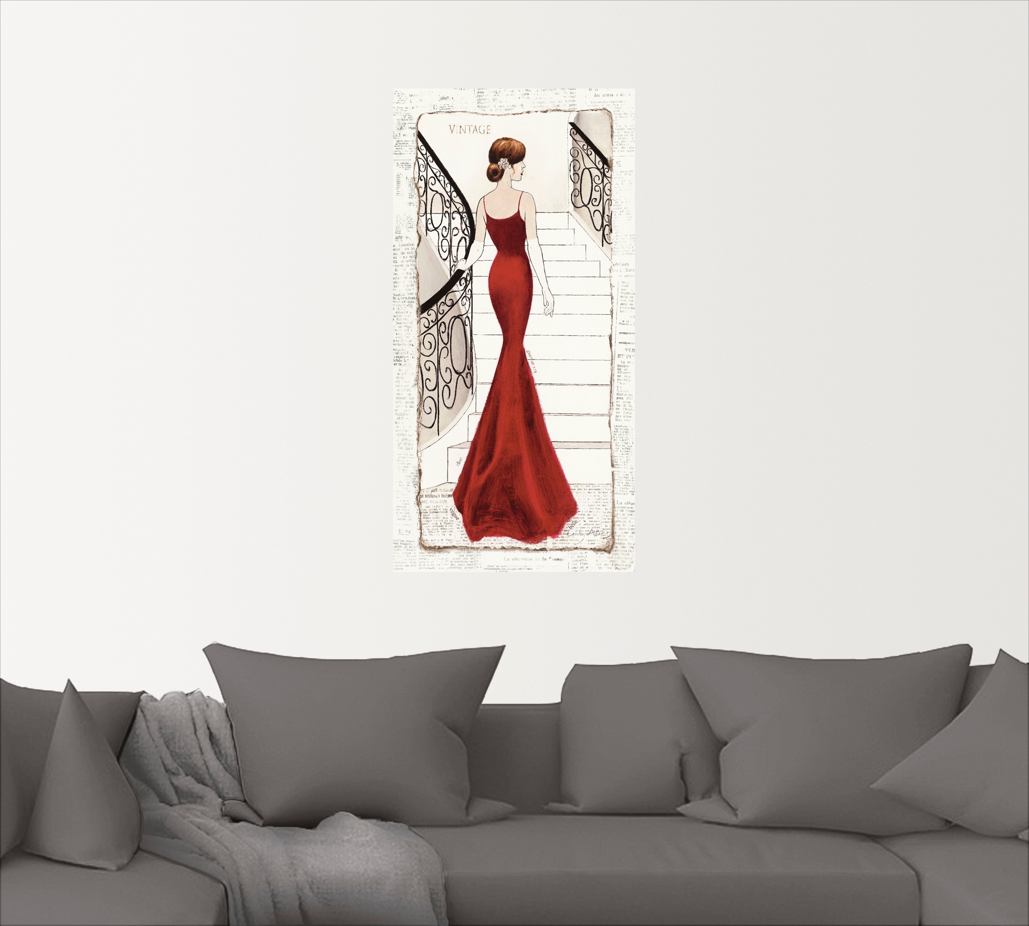 Artland Wandbild »Die schöne in Rot«, Frau, (1 St.), als Leinwandbild, Poster, Wandaufkleber in verschied. Größen