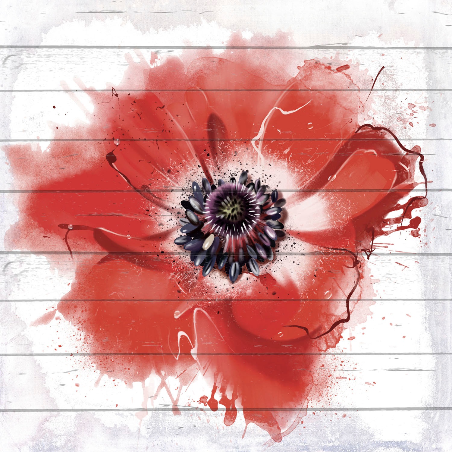 queence Holzbild »Vero«, Blumen, (1 St.)