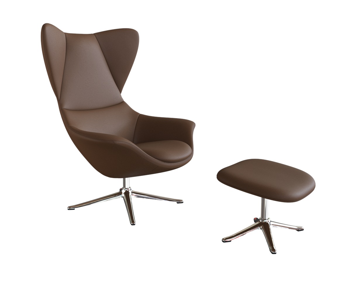 FLEXLUX Ohrensessel »Stilo Relaxsessel, TV-Sessel«, Solitär, Stil-Ikone, drehbar, Fuß Aluminium