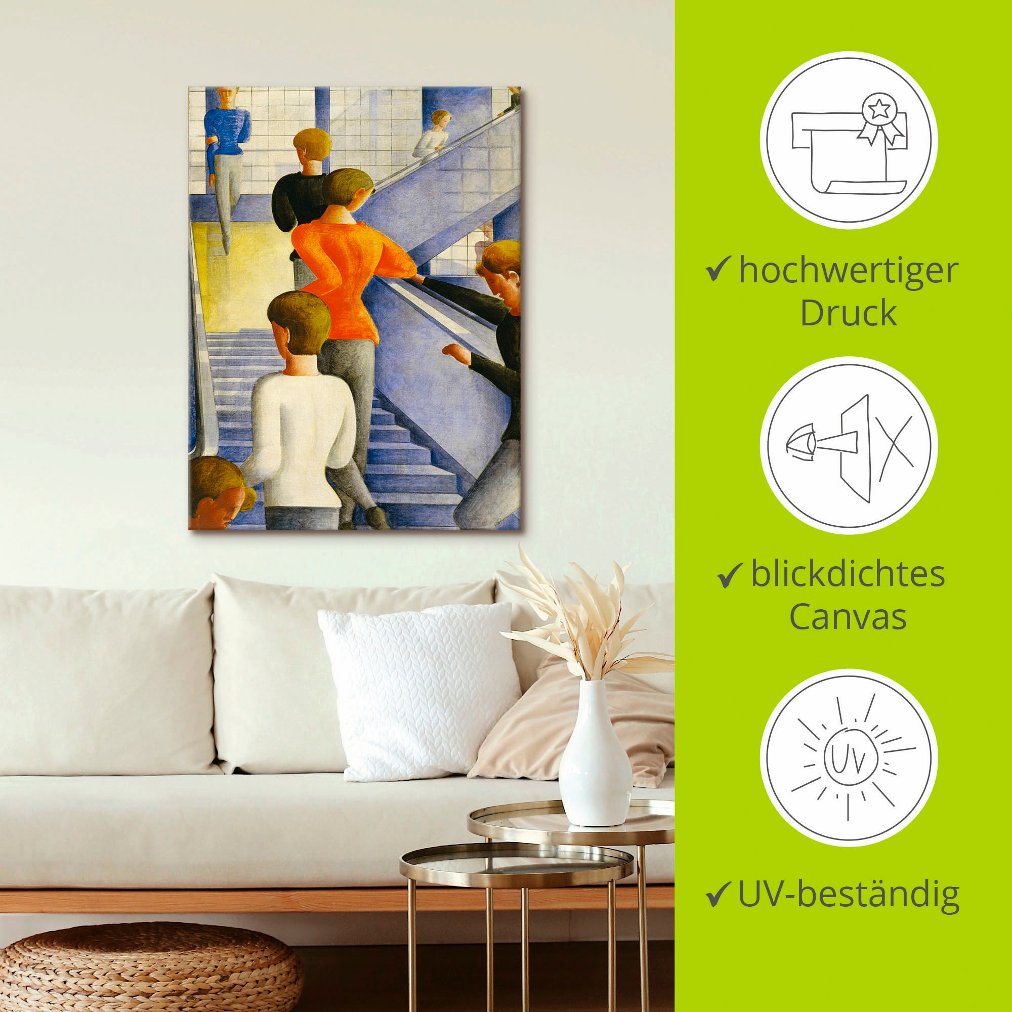 Artland Leinwandbild »Bauhaustreppe. 1932« Gruppen & Familien 1 Stk. tlg. auf Holzrahmen gespannt