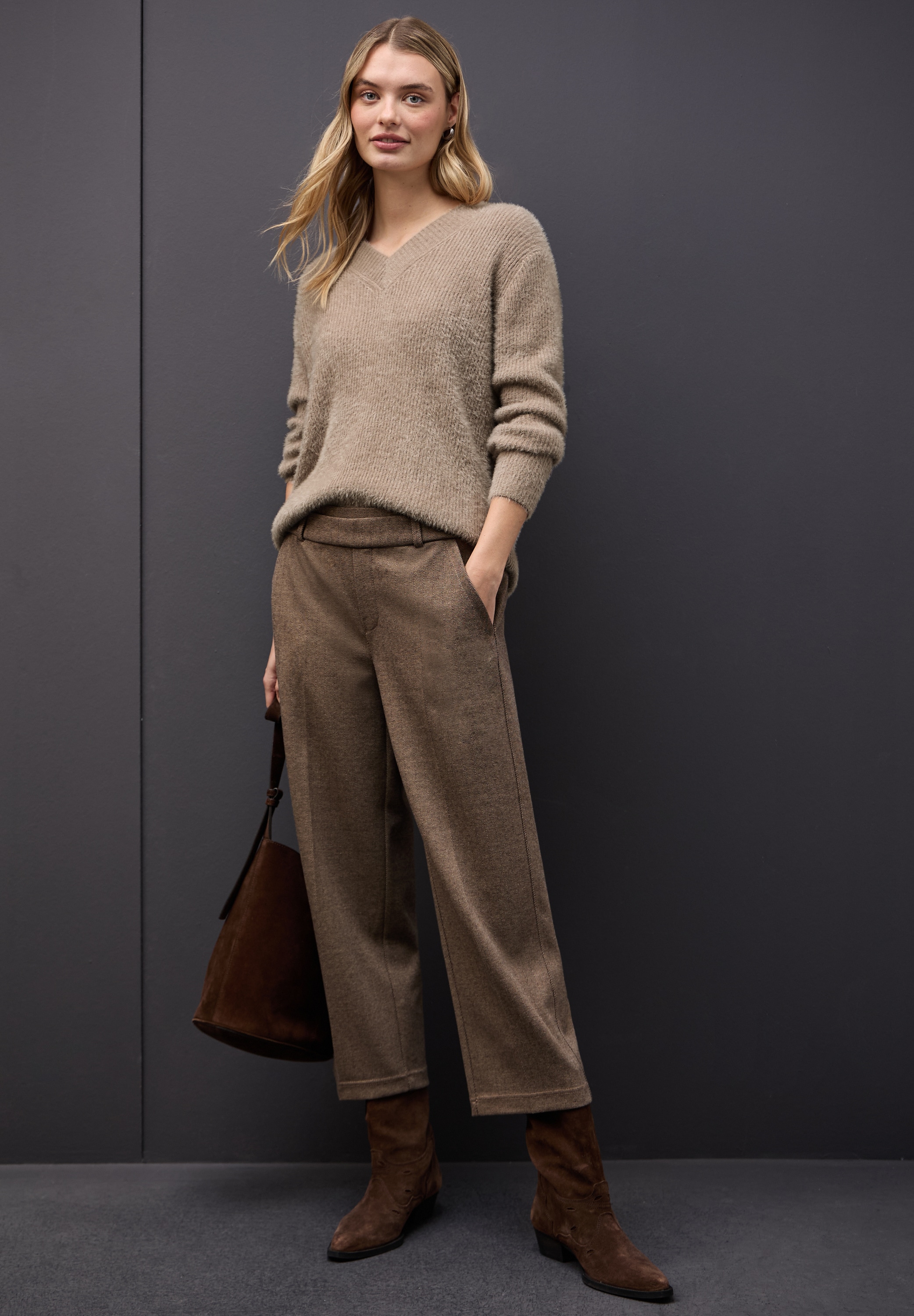 STREET ONE V-Ausschnitt-Pullover