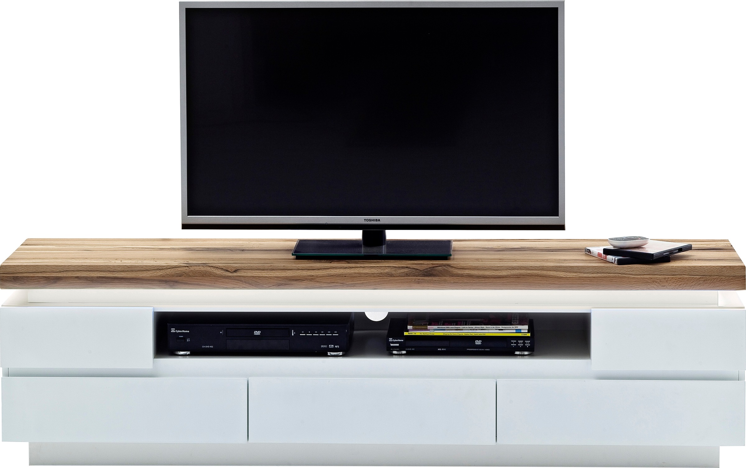 MCA furniture Lowboard »Romina«, mit LED Beleuchtung weiß dimmbar, inkl. Fernbedienung