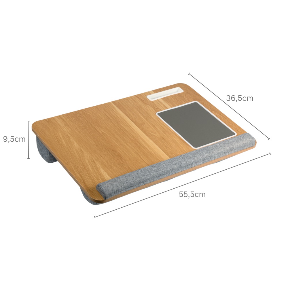 KESPER® Laptop Tablett »Laptop-Knietablett, MDF, FSC« integriertes Mauspad, Handyfach und Stoffgriff