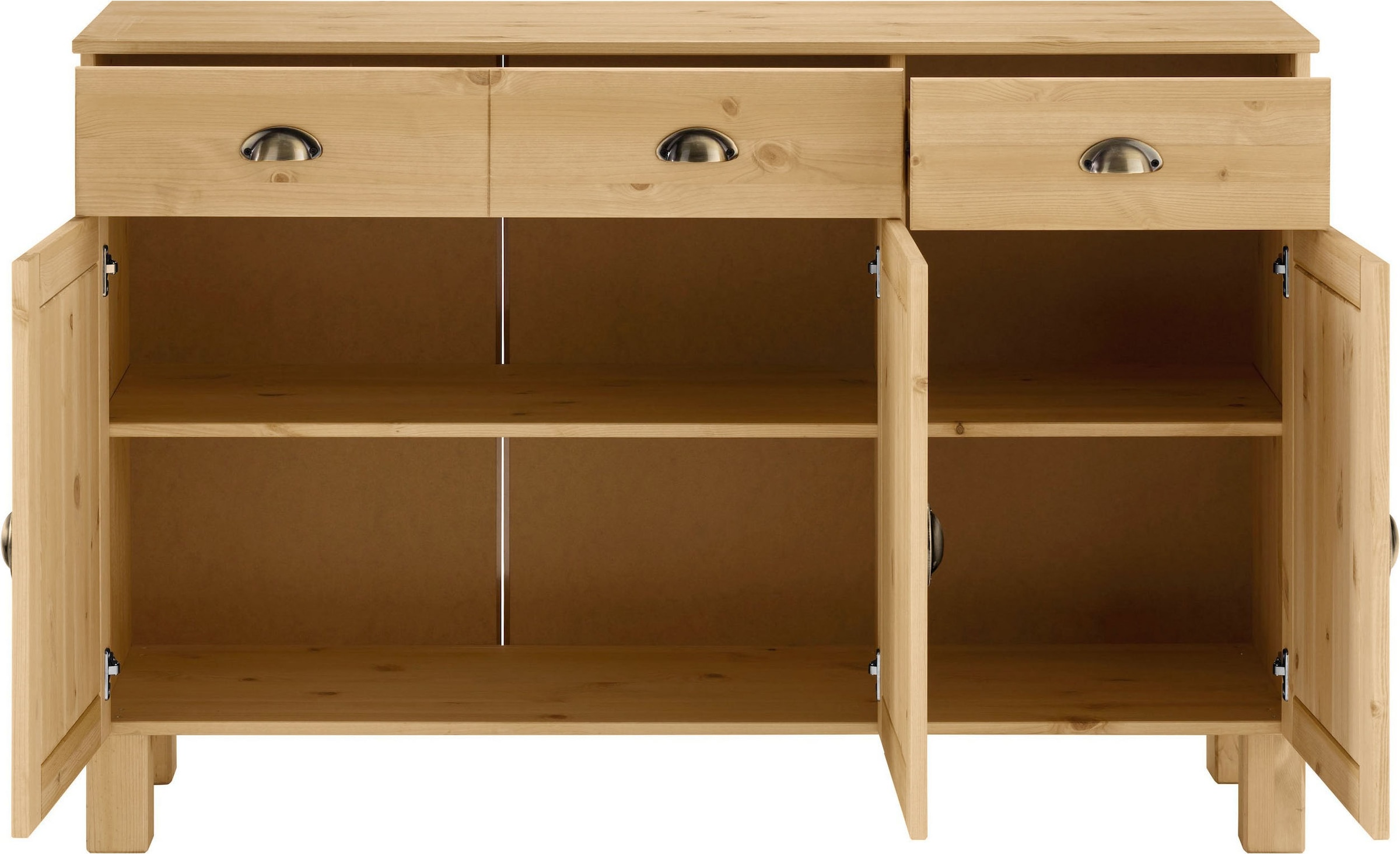 Home affaire Unterschrank »Oslo« 125 cm breit, 38 cm tief, als Sideboard, 3 Türen, 2 Schubladen