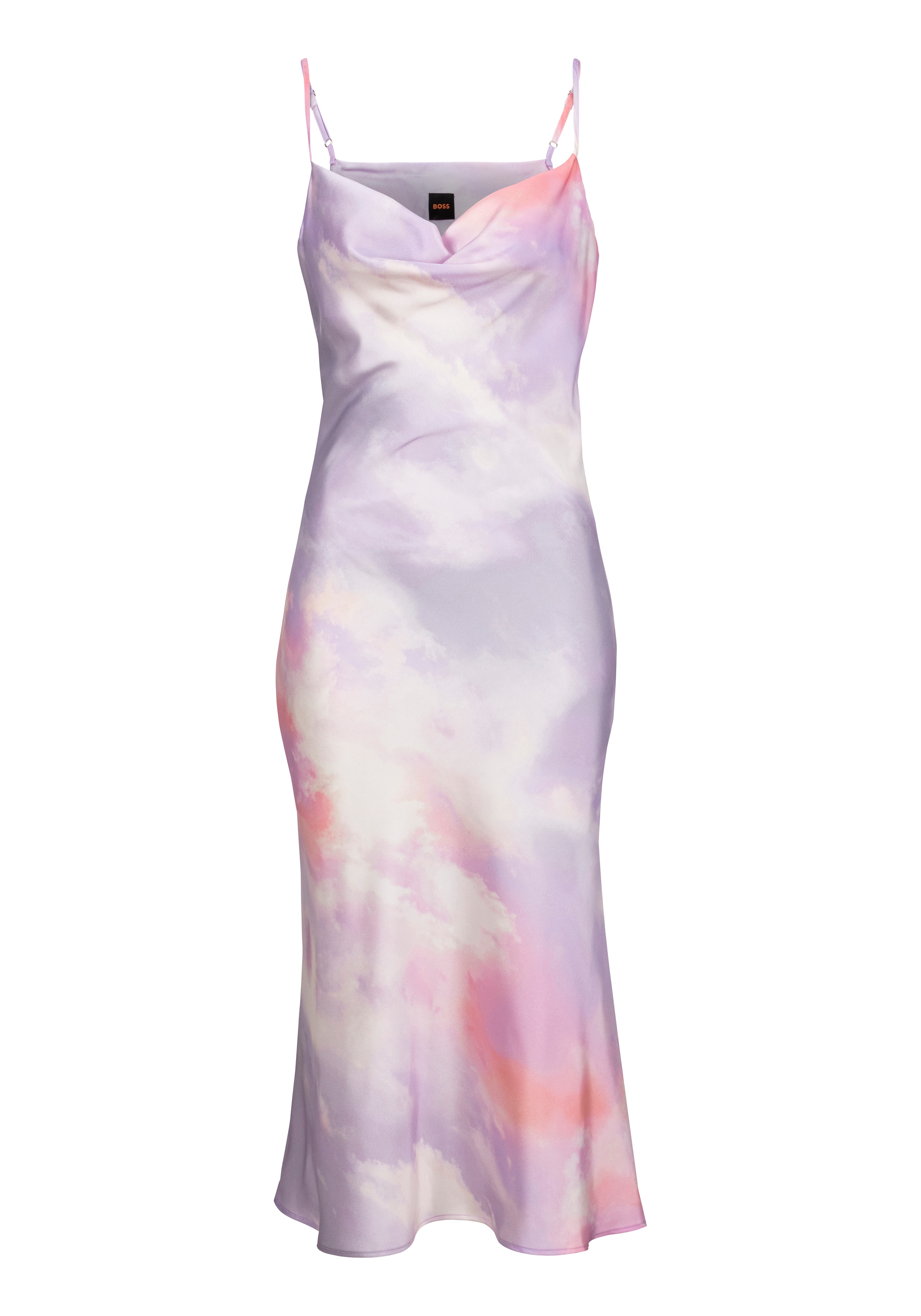 BOSS ORANGE Maxikleid »C_Disos Premium Damenmode«, mit pastellfarbenem Alloverprint