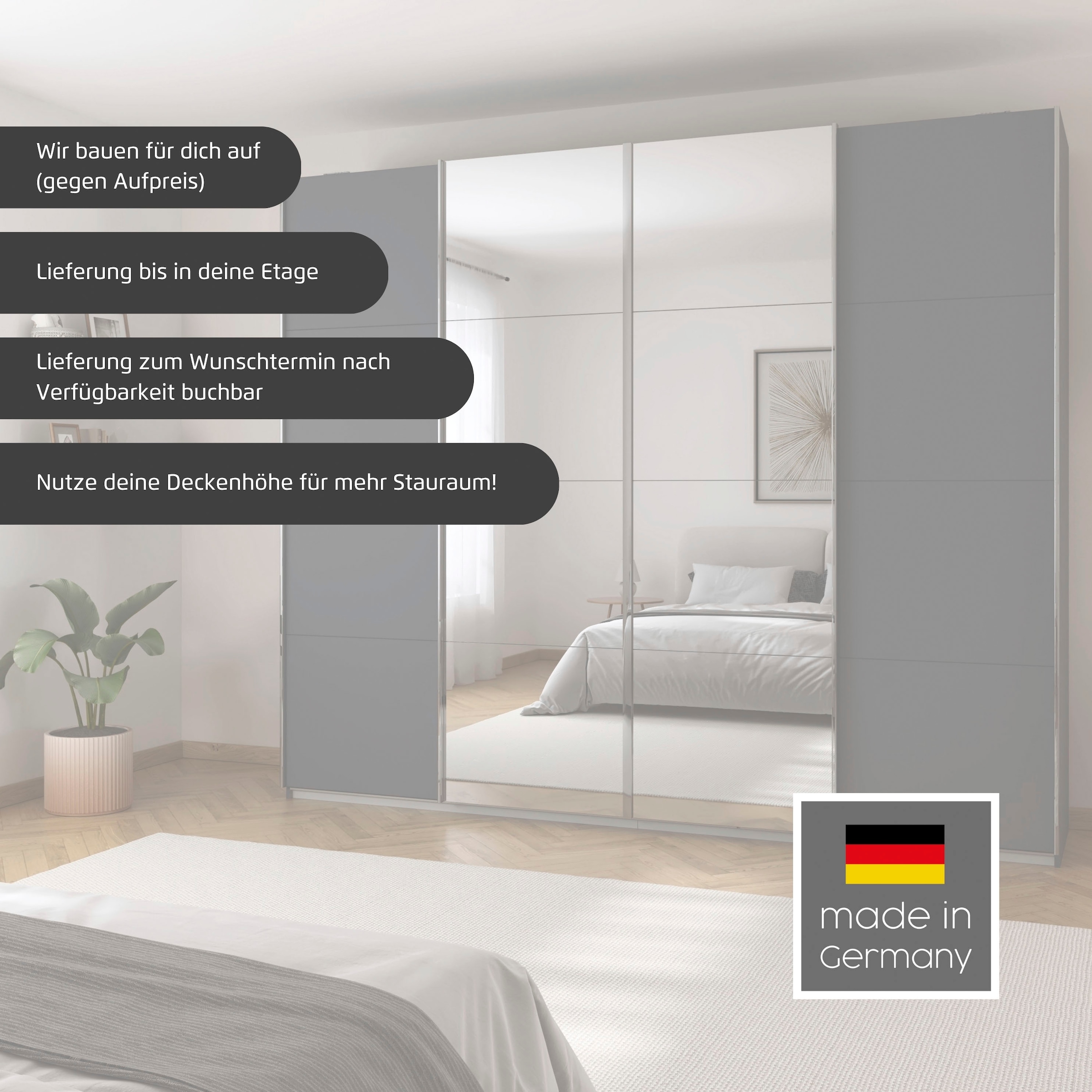 rauch Schwebetürenschrank »Kleiderschrank Schrank Garderobe Wäscheschrank Ankleide SYNCRONO« Breiten 271/316/361 cm Höhen 211/230 cm,  mit Synchronöffnung