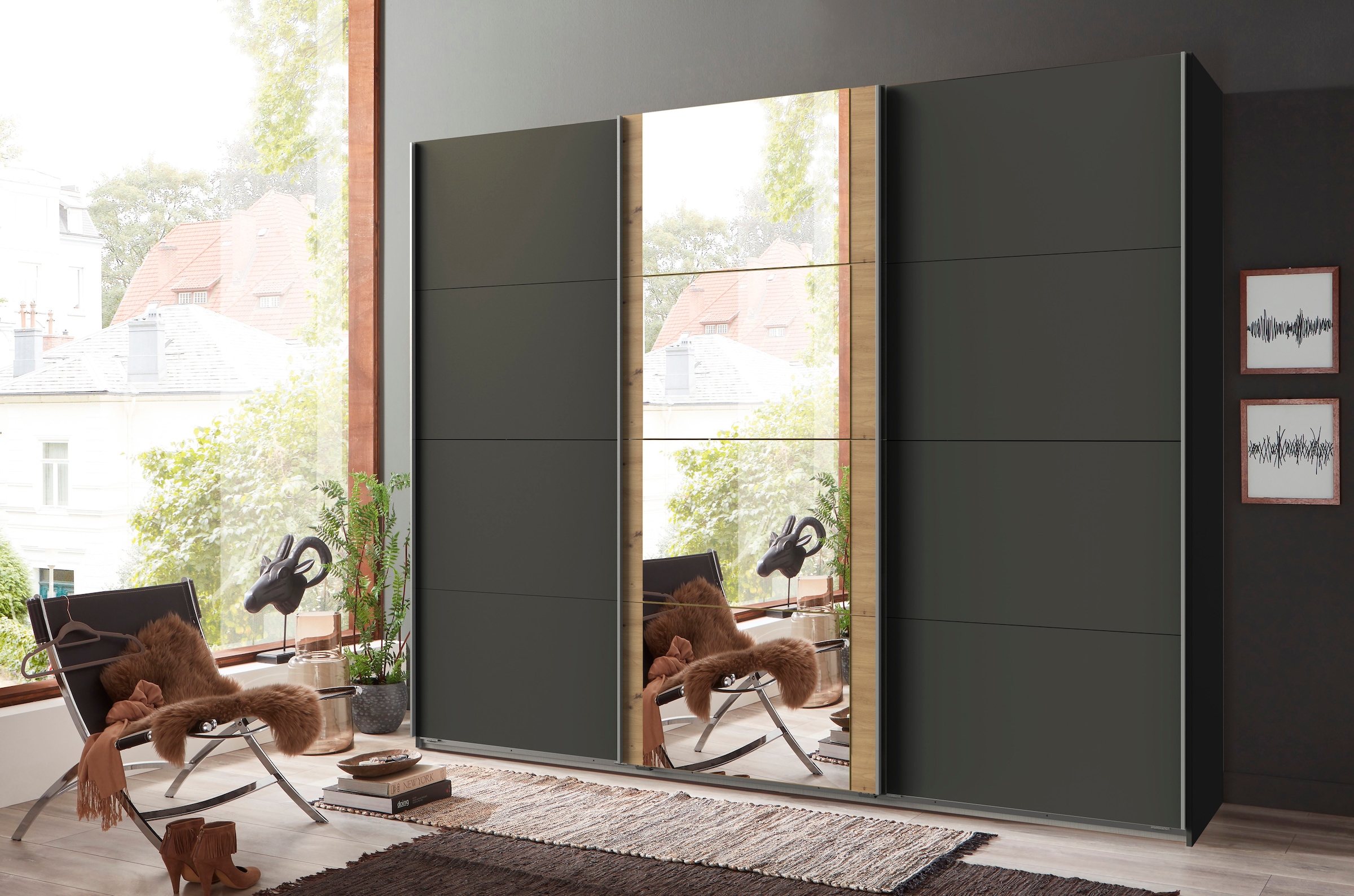 Wimex Schwebetürenschrank »Bern Schiebetürenschrank TOPSELLER« Schrank mit zusätzlicher Innenausstattung, Garderobe