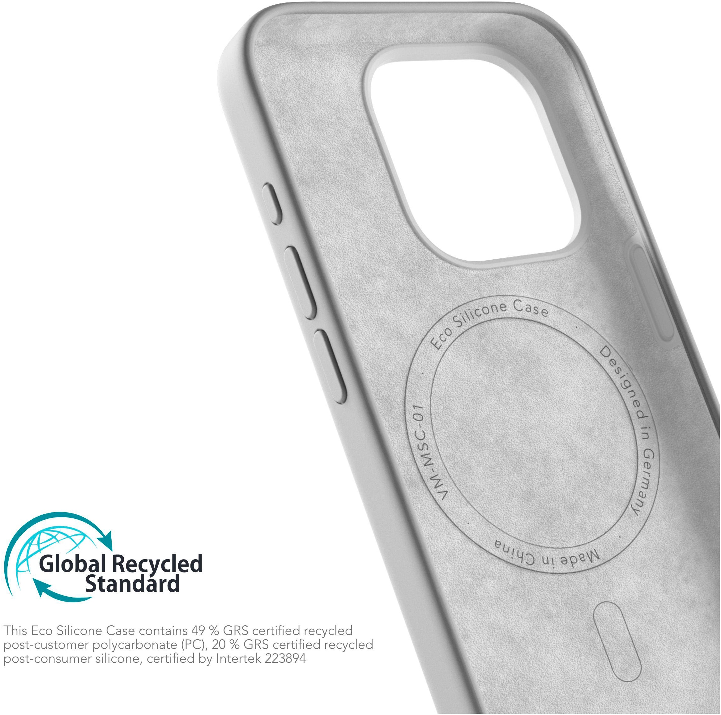 VONMÄHLEN Smartphone-Hülle »iPhone 15 Pro Max, Eco Silicone Case - Light Gray«
