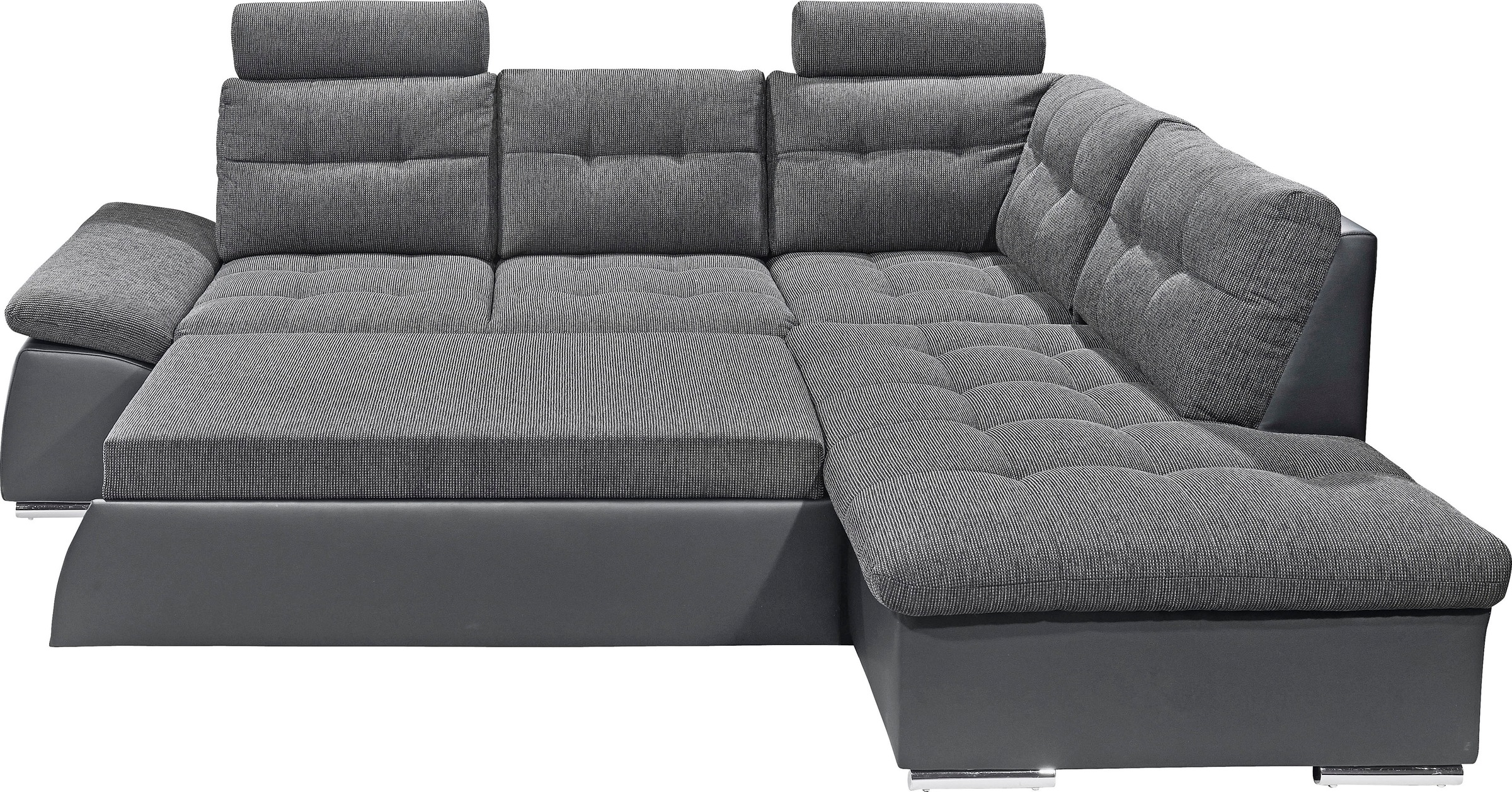ED EXCITING DESIGN Ecksofa »Jakarta L-Form«, mit Bettfunktion, Kopfstützen, Nierenkissen etc.