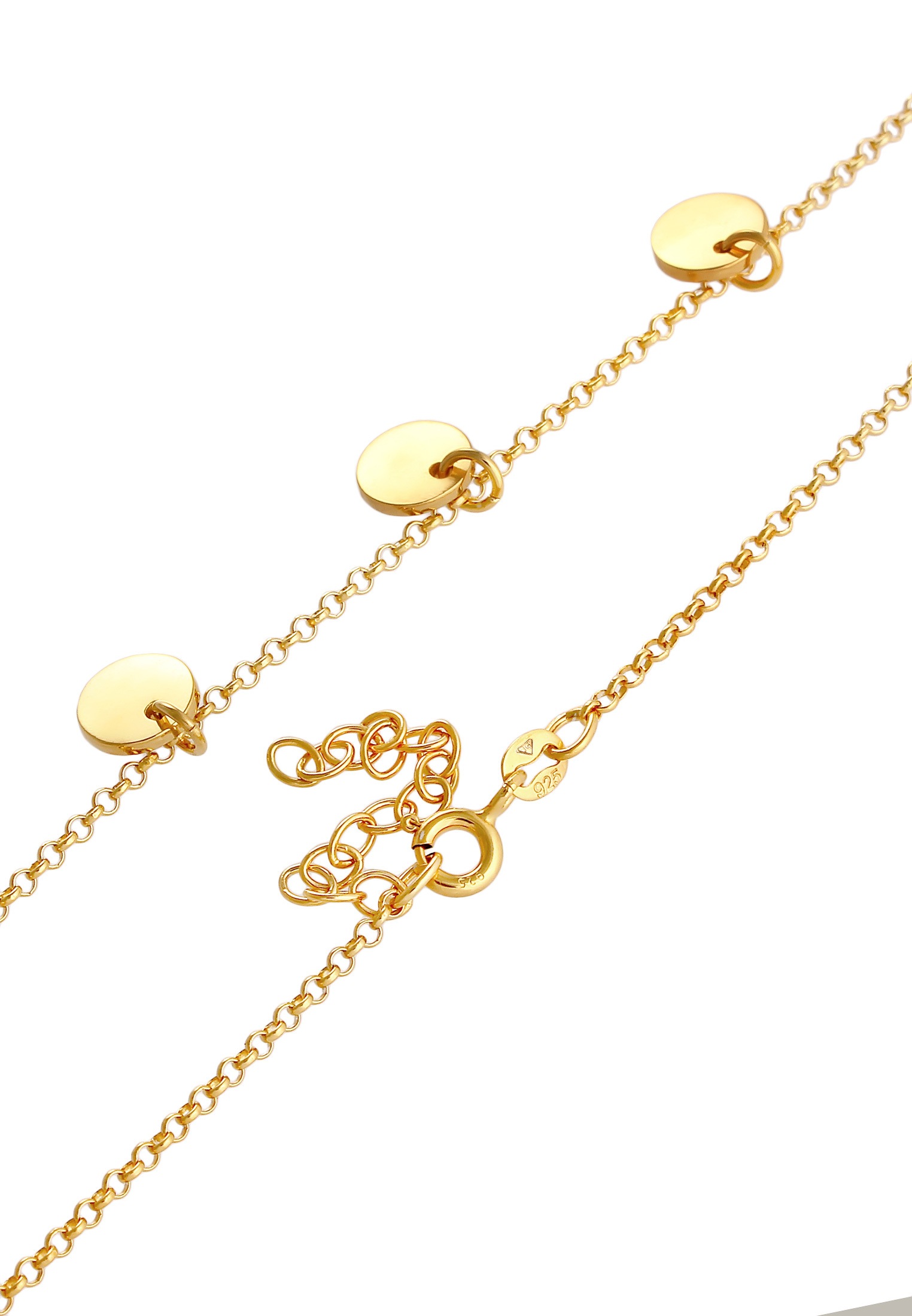 Elli Choker »Halskette Choker Kette Geo Plättchen Rund 925 Silber«