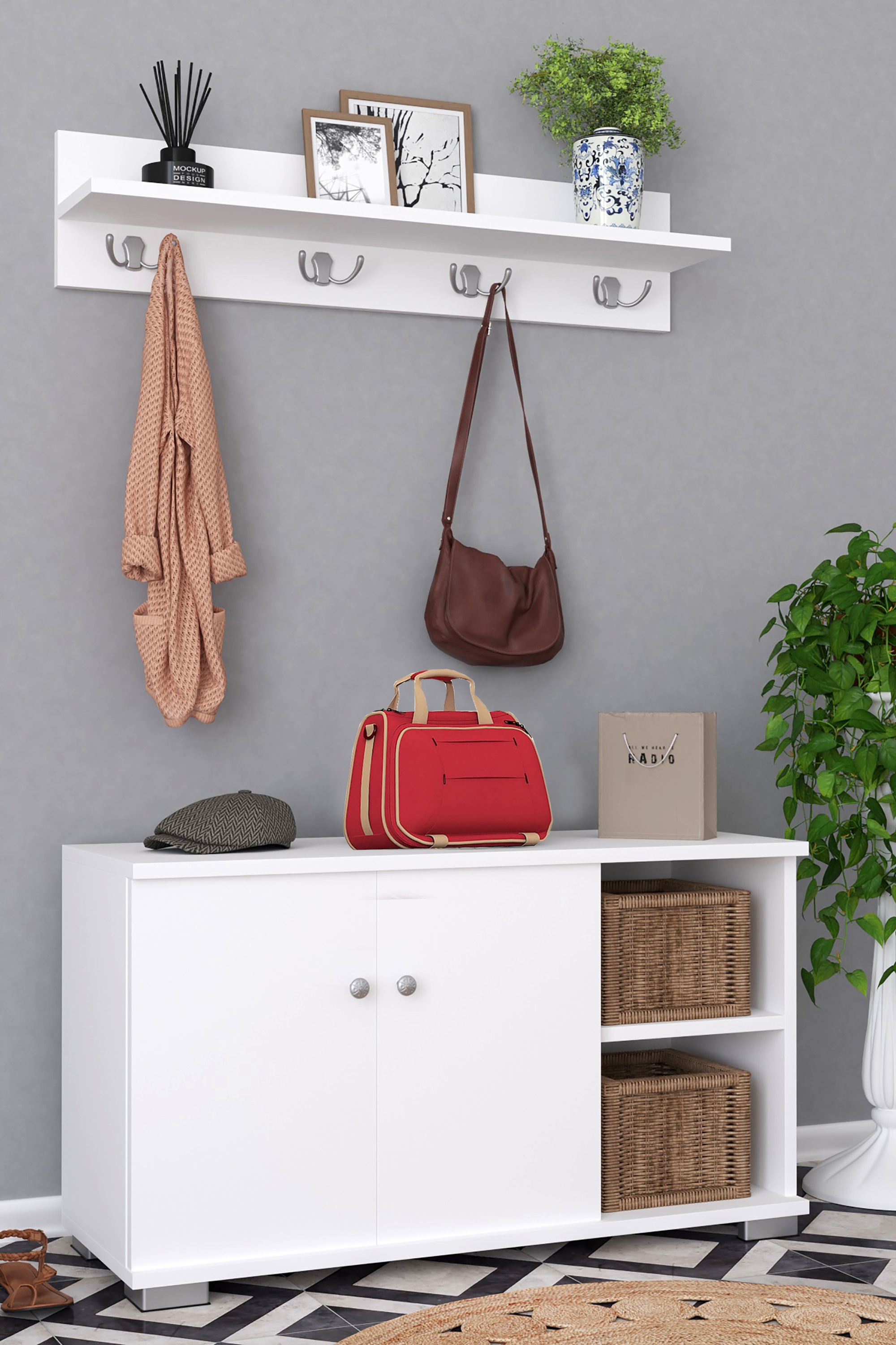 VCM Schuhschrank »2tlg. Holz Garderobe Dielenmöbel Schuhe Gados L«