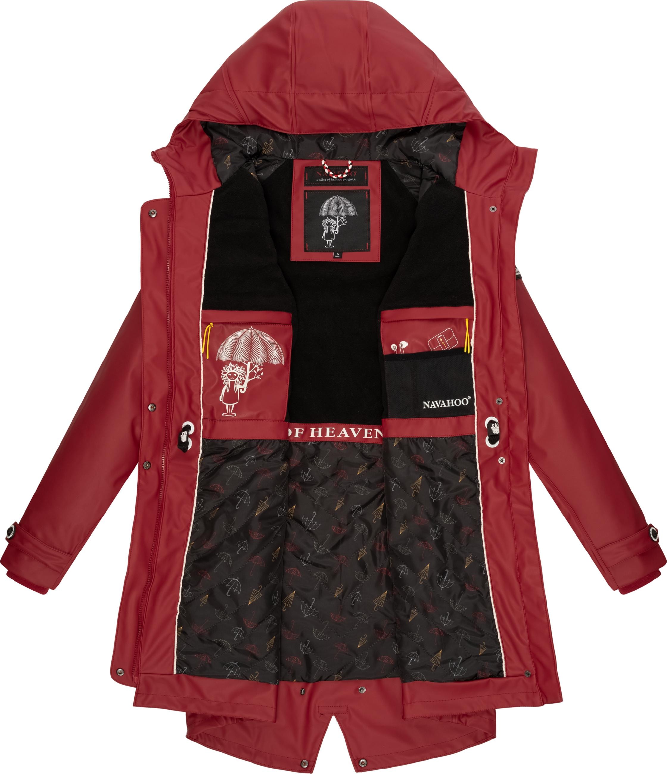 Navahoo Regenmantel »Regenjacke Rainy Flower«, modischer Damen Regenmantel mit Kapuze