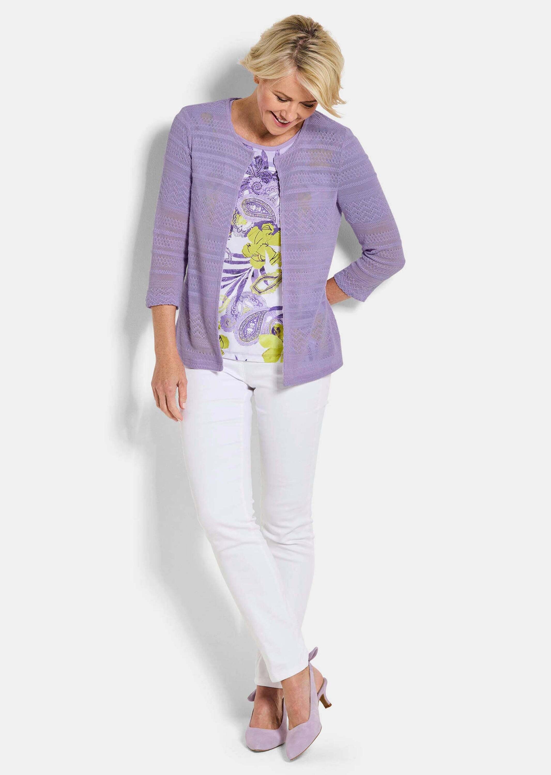 GOLDNER Sommerjacke »Shirtjacke mit Häkchenverschluss« luftig leichte Stoffquälität