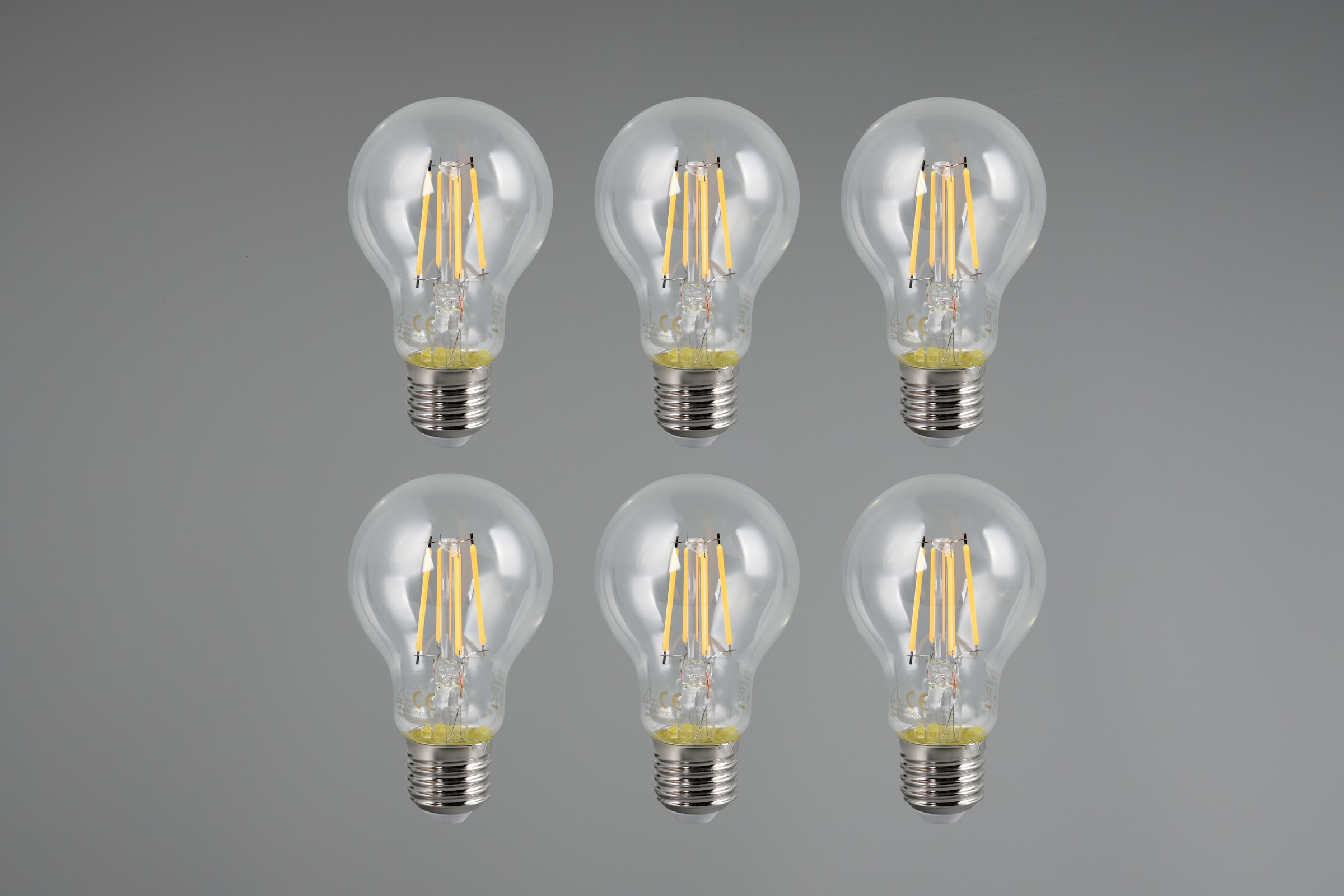 TRIO Leuchten LED-Filament »Leuchtmittel Set E27« E27 6 Stk. Warmweiß 6er Set Filament Leuchtmittel E27 Fassung, Glühbirne E27 LED warmweiß