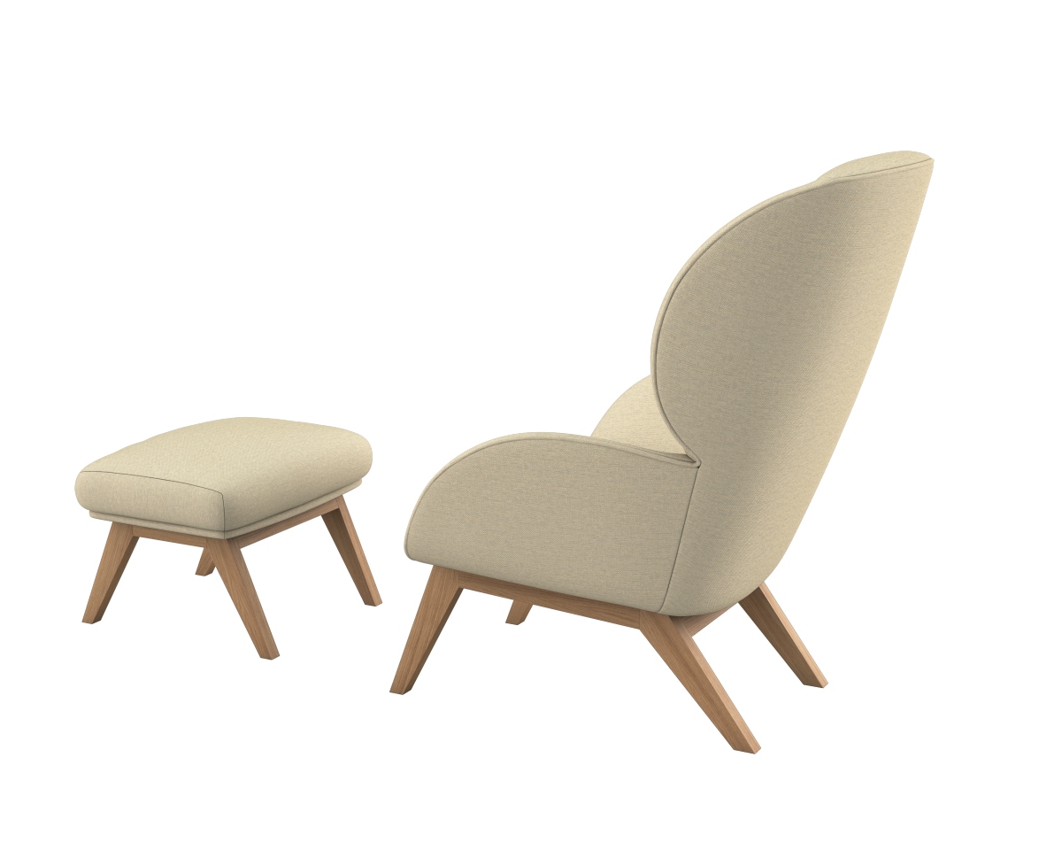 FLEXLUX Ohrensessel »Adria« Stil & Komfort, organische Form, Fuß Eiche