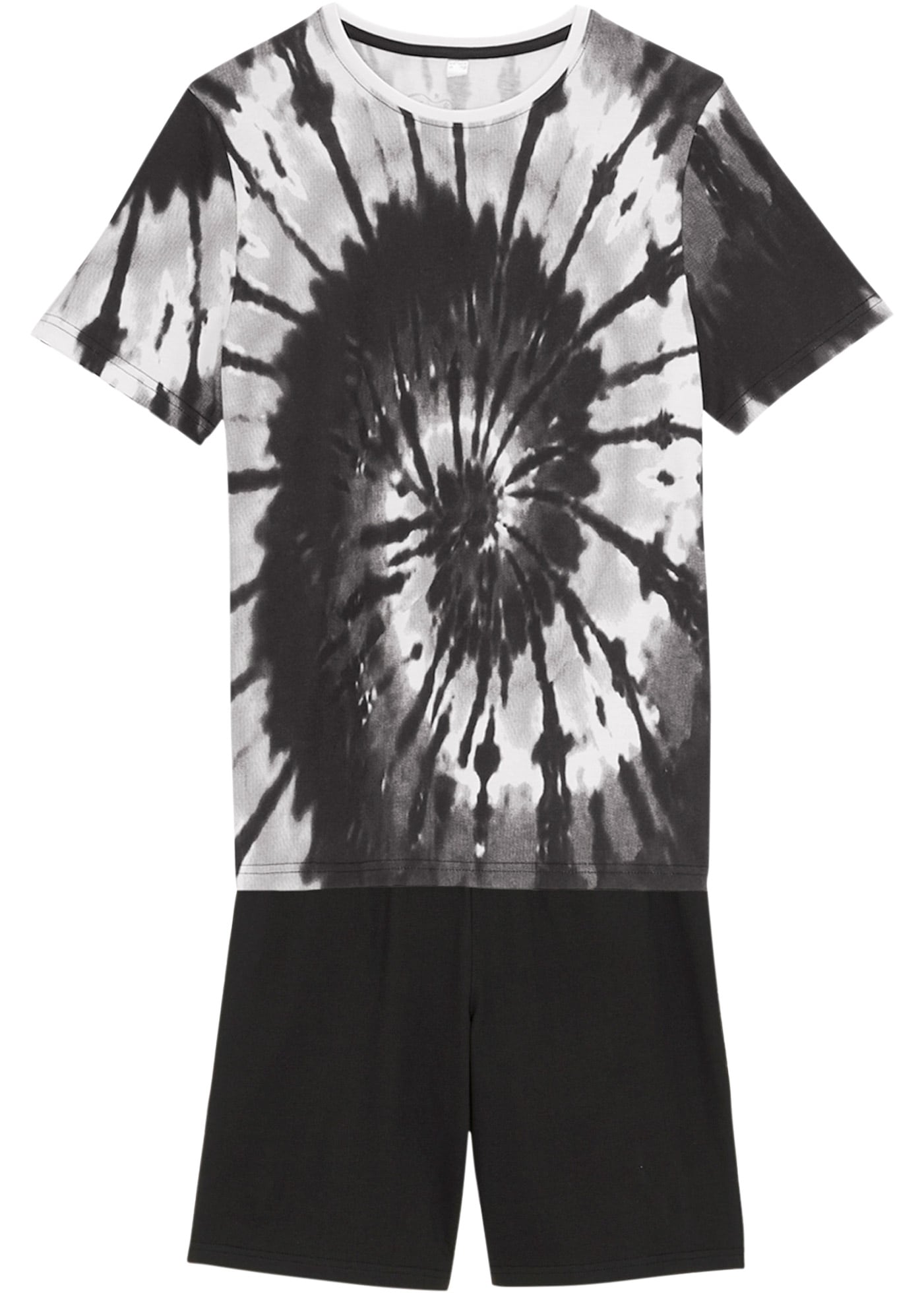 bonprix T-Shirt »T-Shirt und Jersey-Bermuda (2-tlg.Set) aus reiner Baumwolle« Set, 2 Stk. Regular Fit, Kurzarm, aus Baumwolle, im 2-teiligen Set