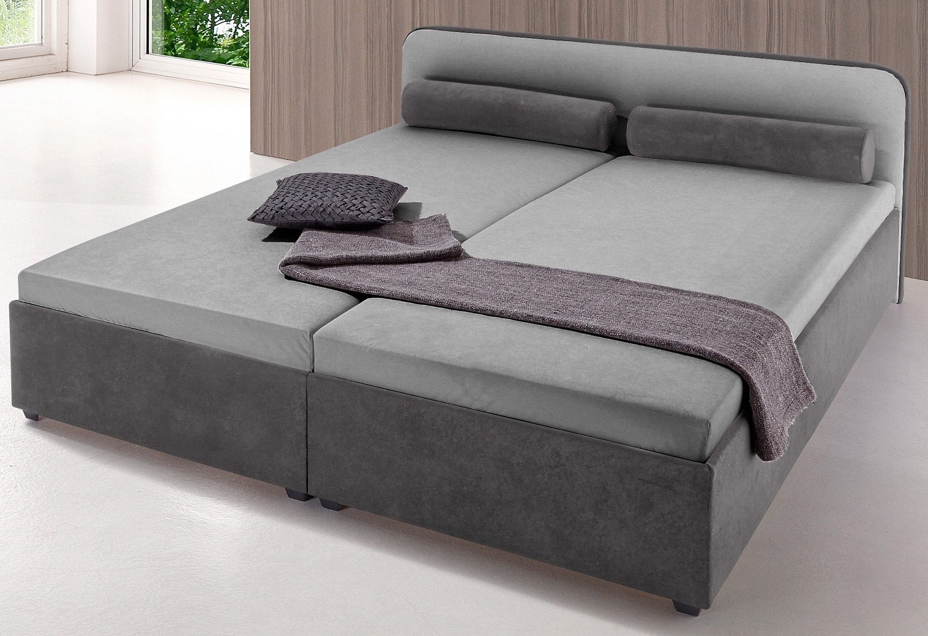 Maintal Polsterbett wahlweise mit Bettkasten in grau, Größe Liegefläche B/L: 160 cm x 200 cm