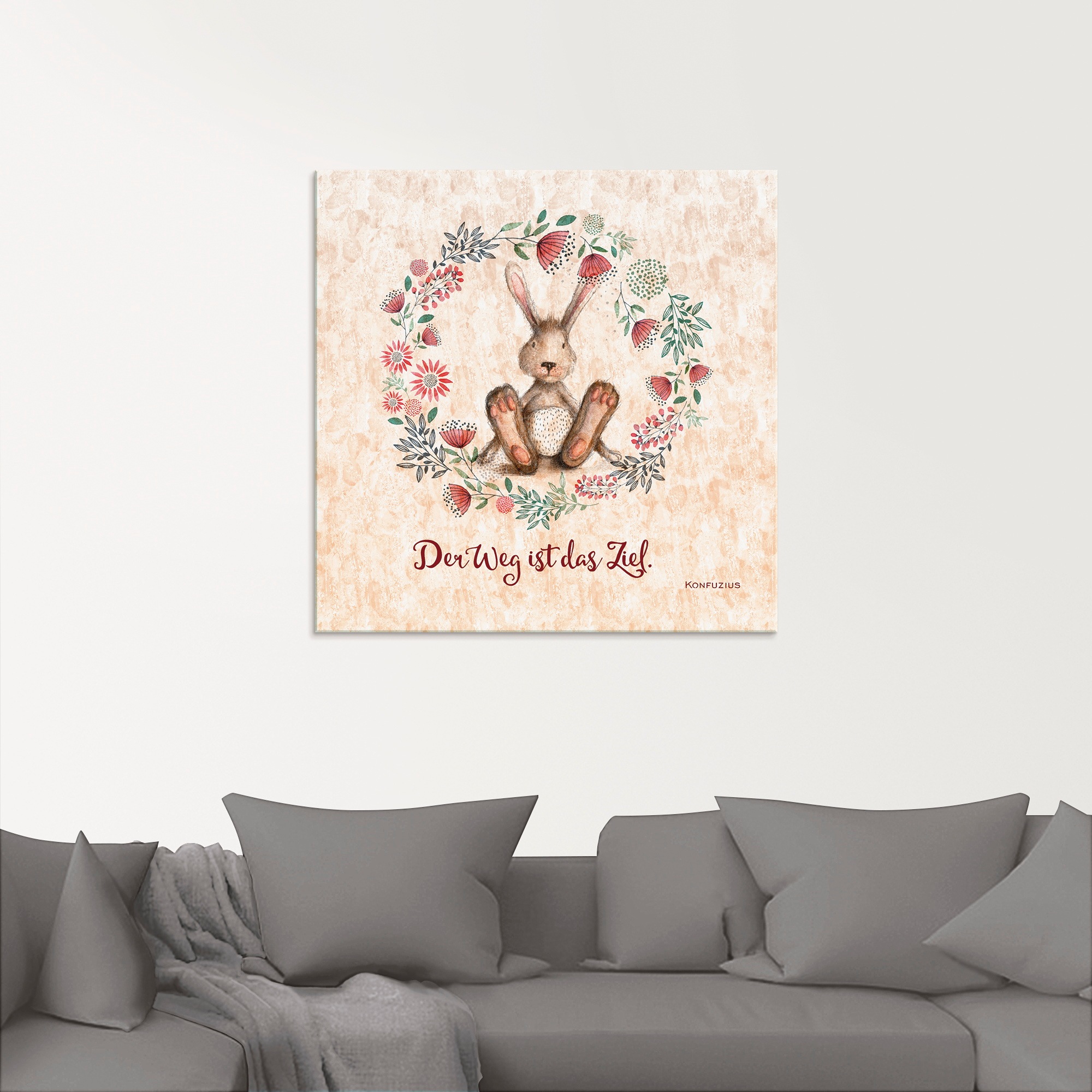 Artland Glasbild »Lebensweisheit Das Ziel« Tiere 1 Stk. tlg. in verschiedenen Größen