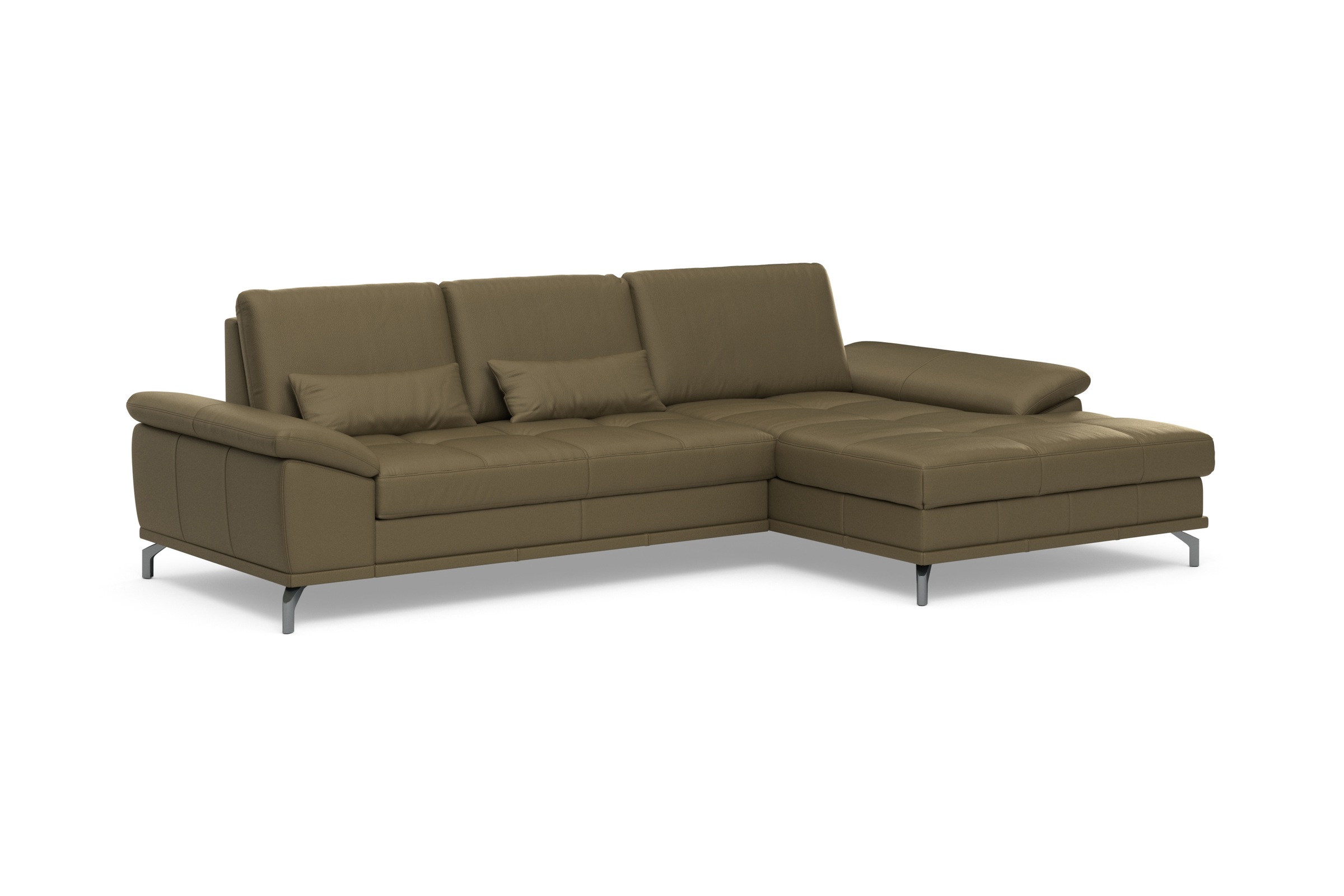 Places of Style Ecksofa Costello, mit Sitztiefenverstellung und Armlehnfunktion, incl. 3 Nierenkissen