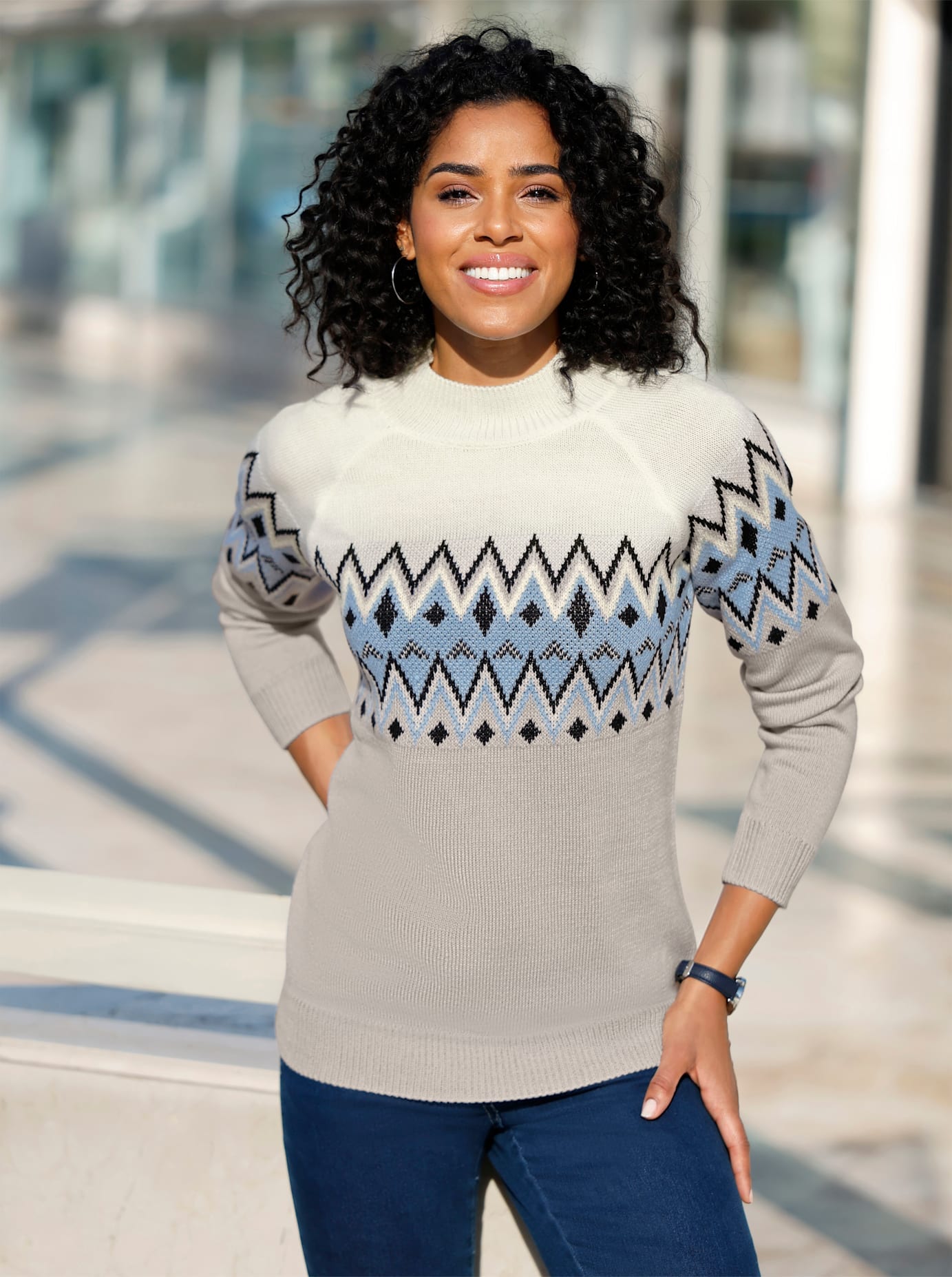 Classic Basics Stehkragenpullover »Langarm-Pullover«