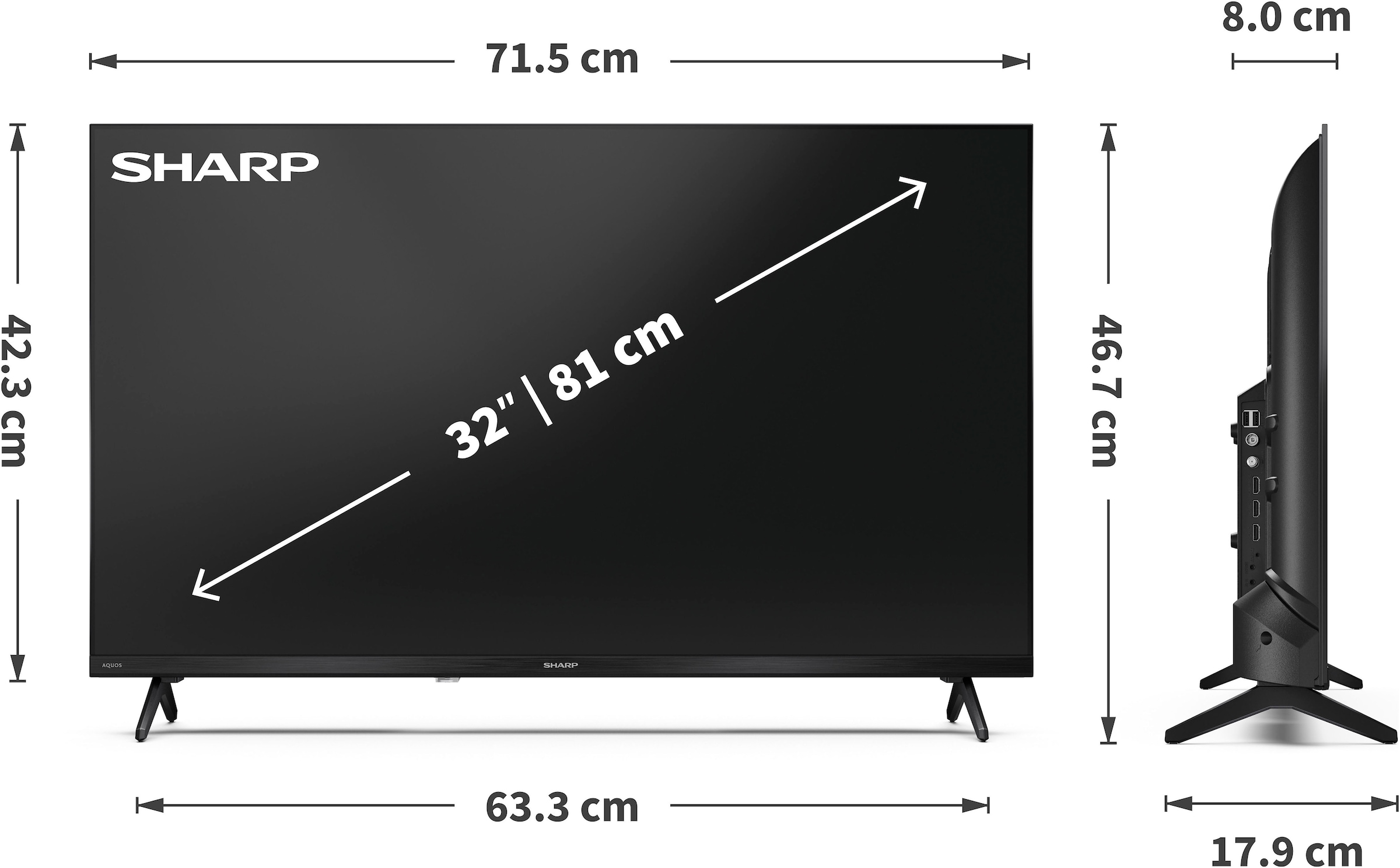 Sharp LED-Fernseher »1T-C32HFx«, Google TV-Smart-TV