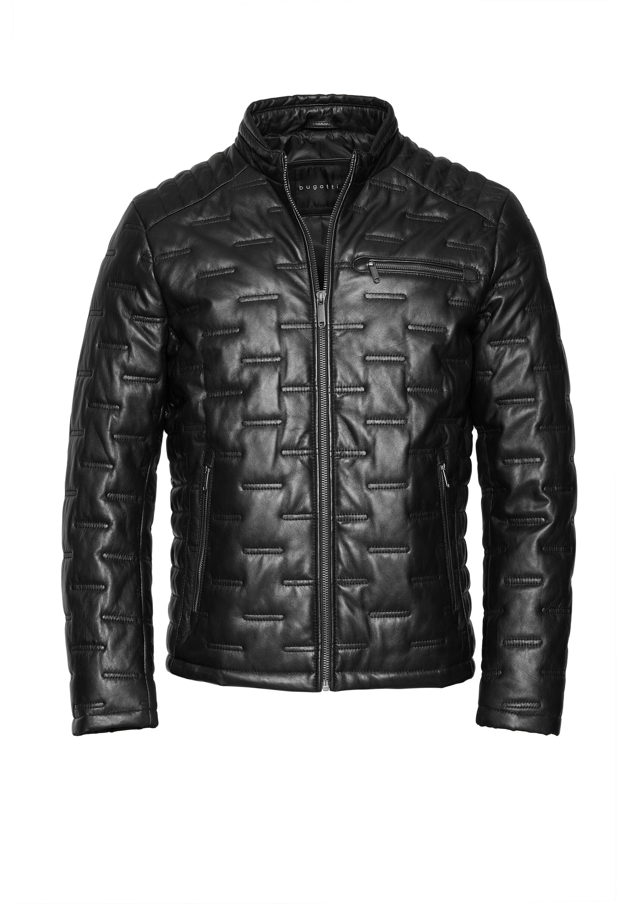 bugatti Lederjacke »BUSANDRO« ohne Kapuze mit Stehkragen