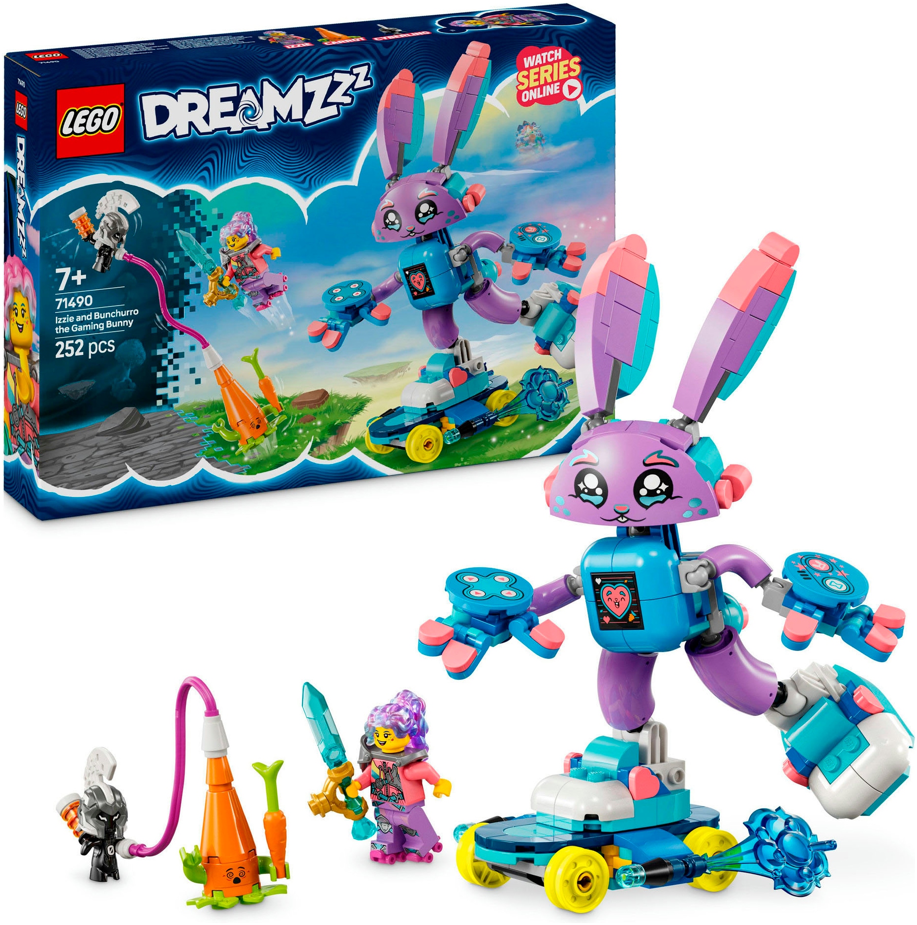 LEGO® Konstruktionsspielsteine »Izzie und Bunchurro der Gaming-Hase (71490), LEGO DREAMZzz«,...